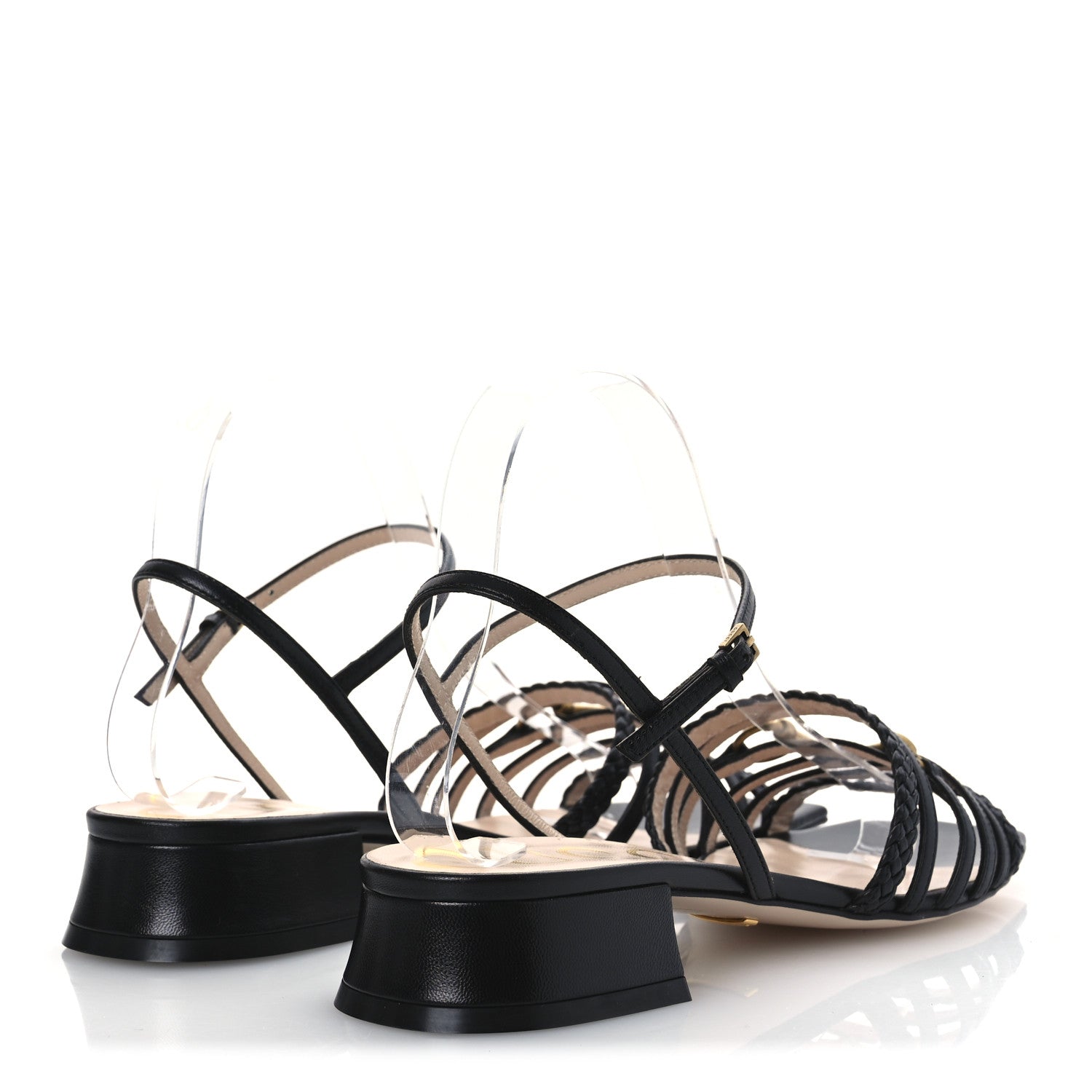 Gucci Malaga Kid Braided Ketty Horsebit Sandals 39 Black 5 of 12
