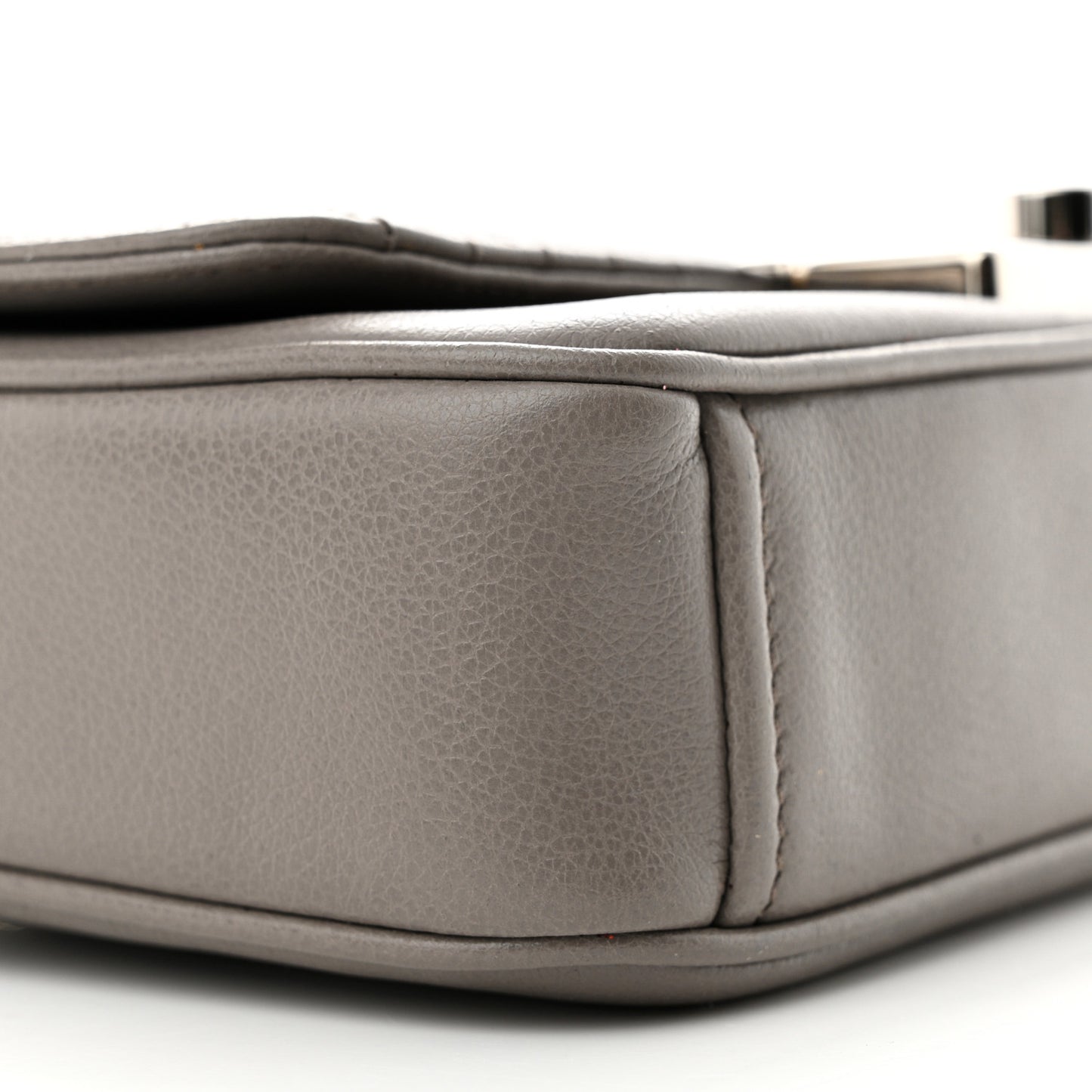 Glace Calfskin Impunture Diagramme Sound Flap Chain Crossbody Bag Argilla