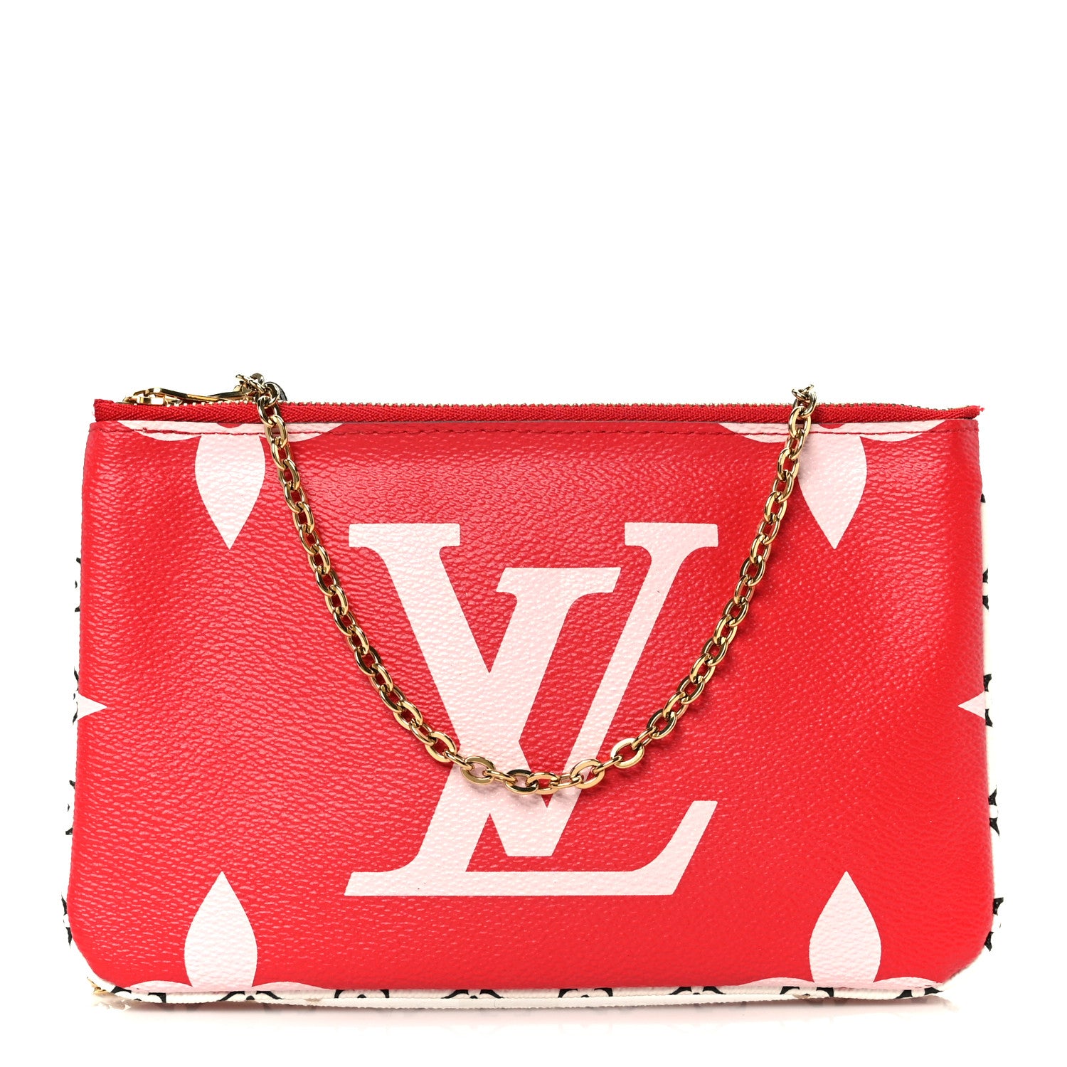 Louis Vuitton Monogram Giant Double Zip Pochette Rouge 1835466
