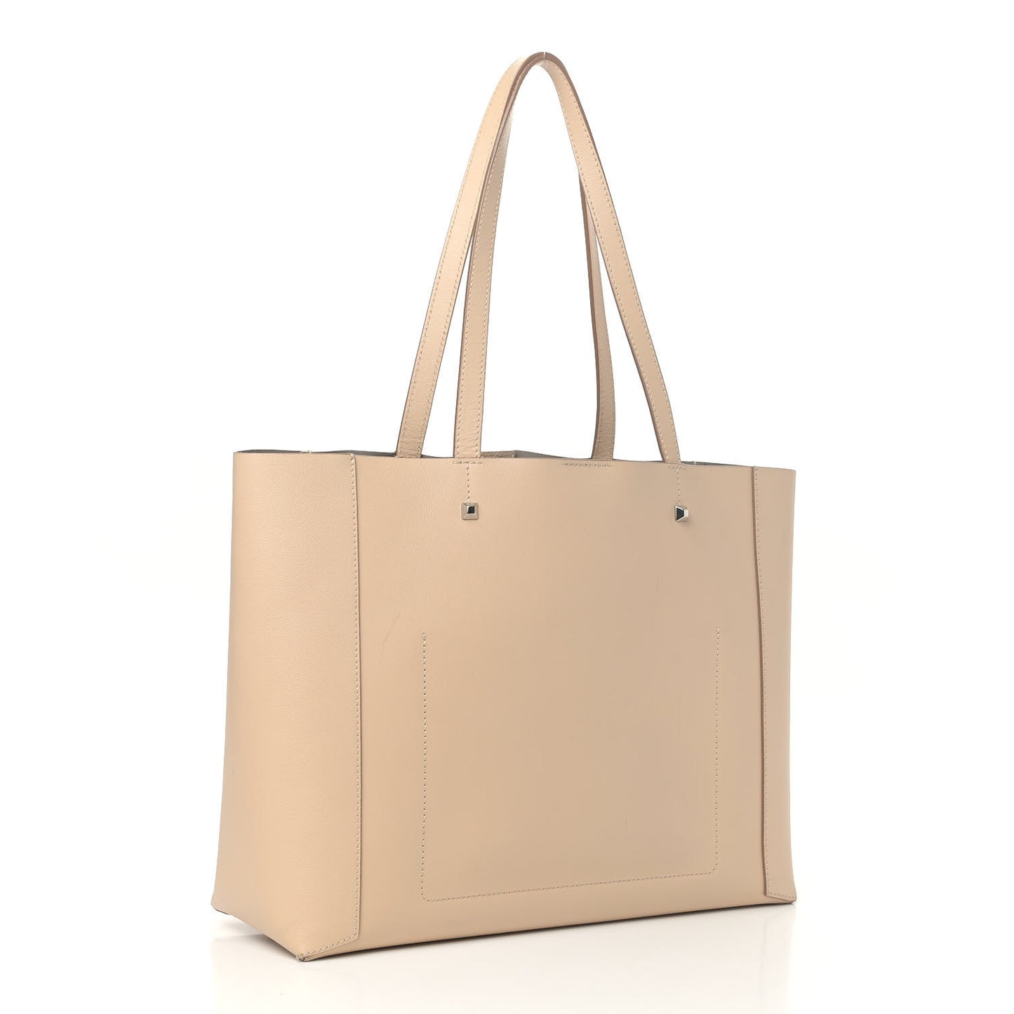 Calfskin Medium Shopper Tote Latte Beige