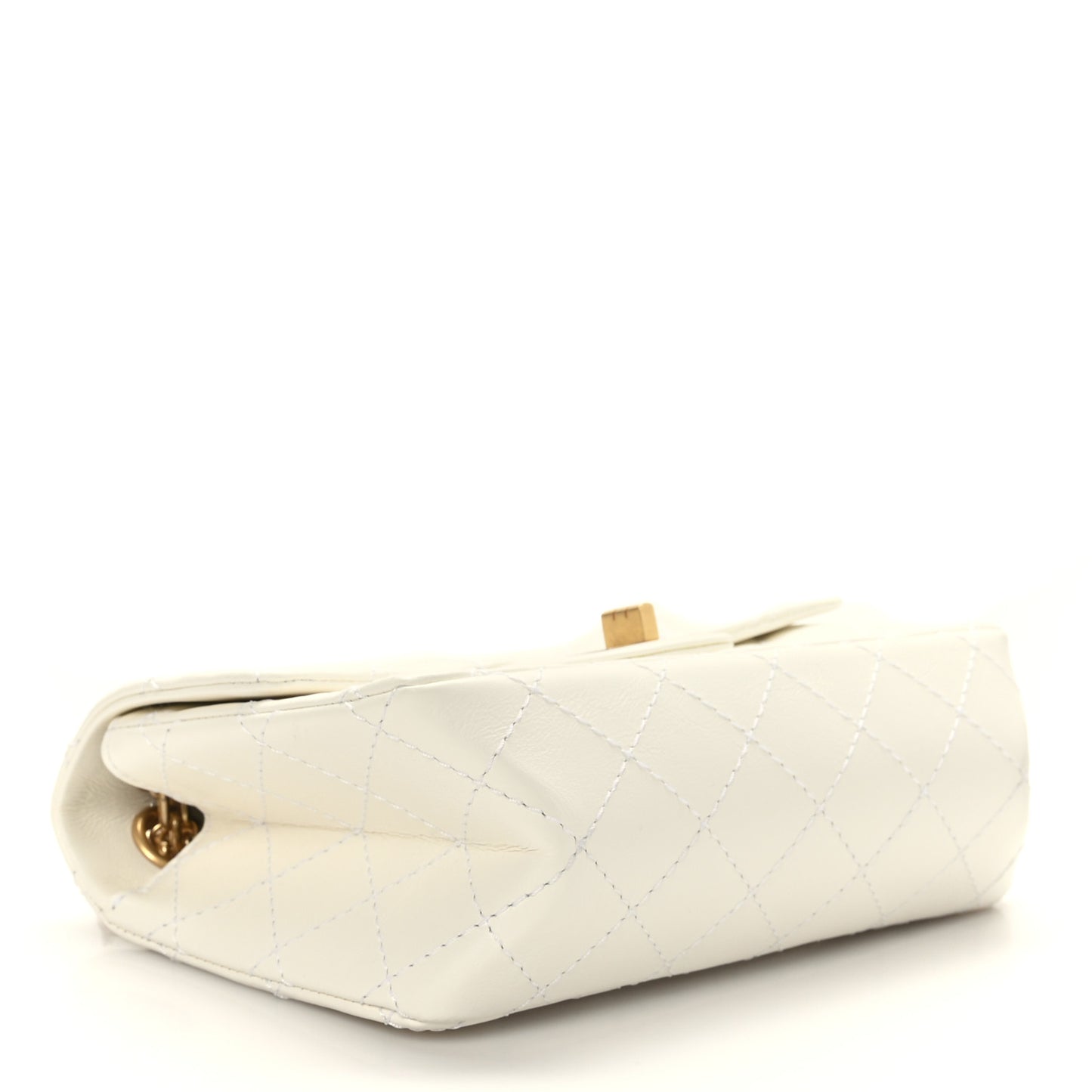 Aged Calfskin Quilted 2.55 Reissue Mini Flap White