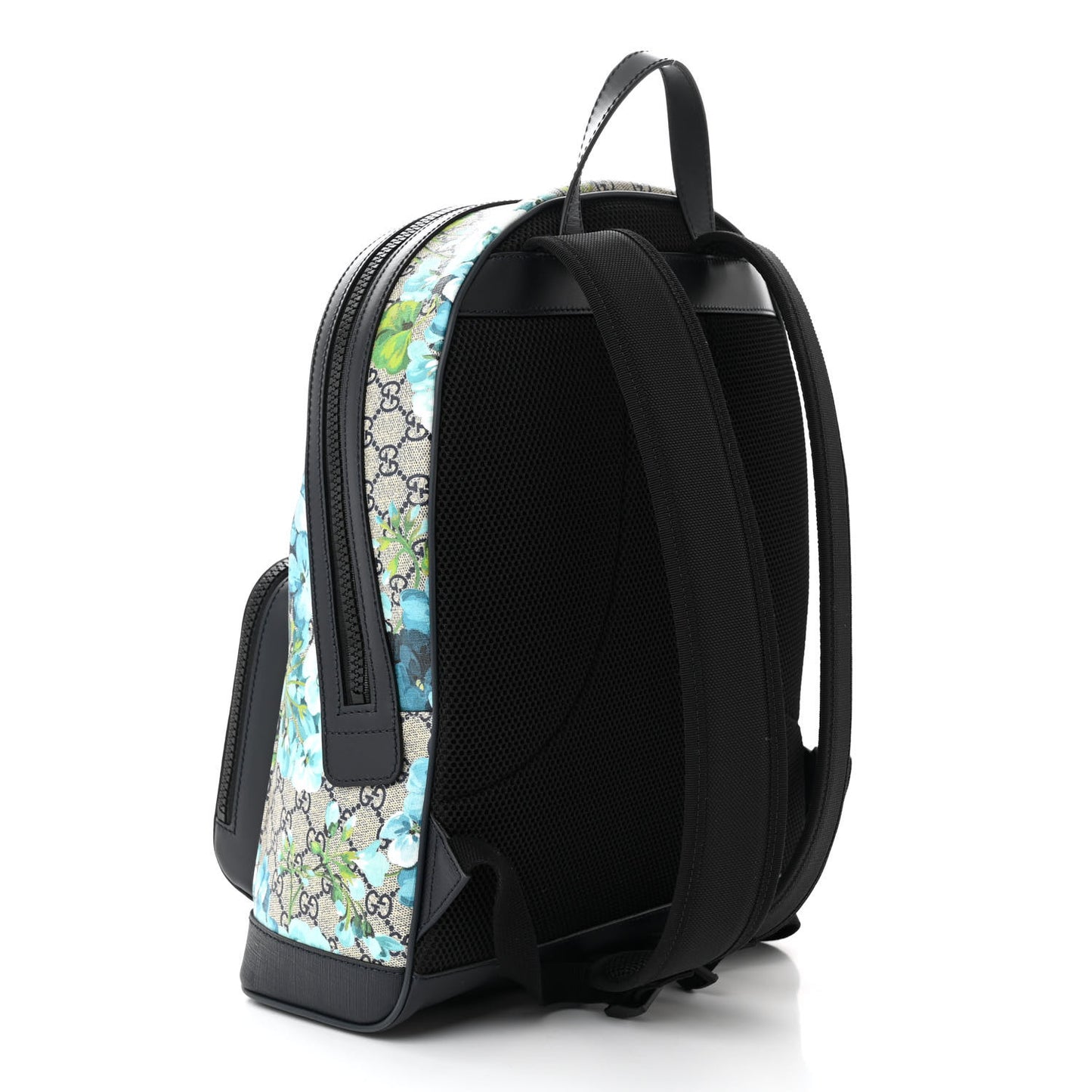 GG Supreme Monogram Blooms Small Day Backpack Blue