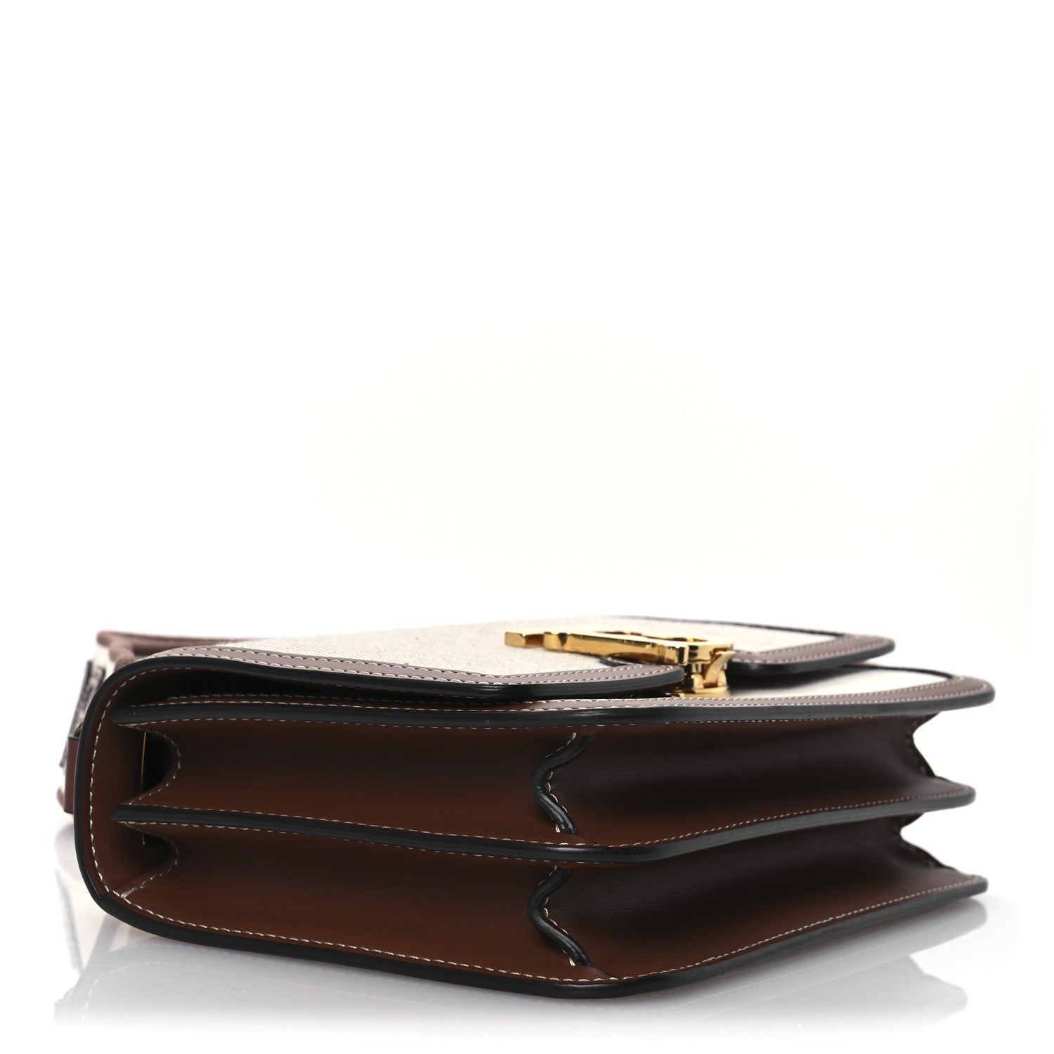 Burberry Canvas Calfskin Small TB Bag Natural 4 of 12