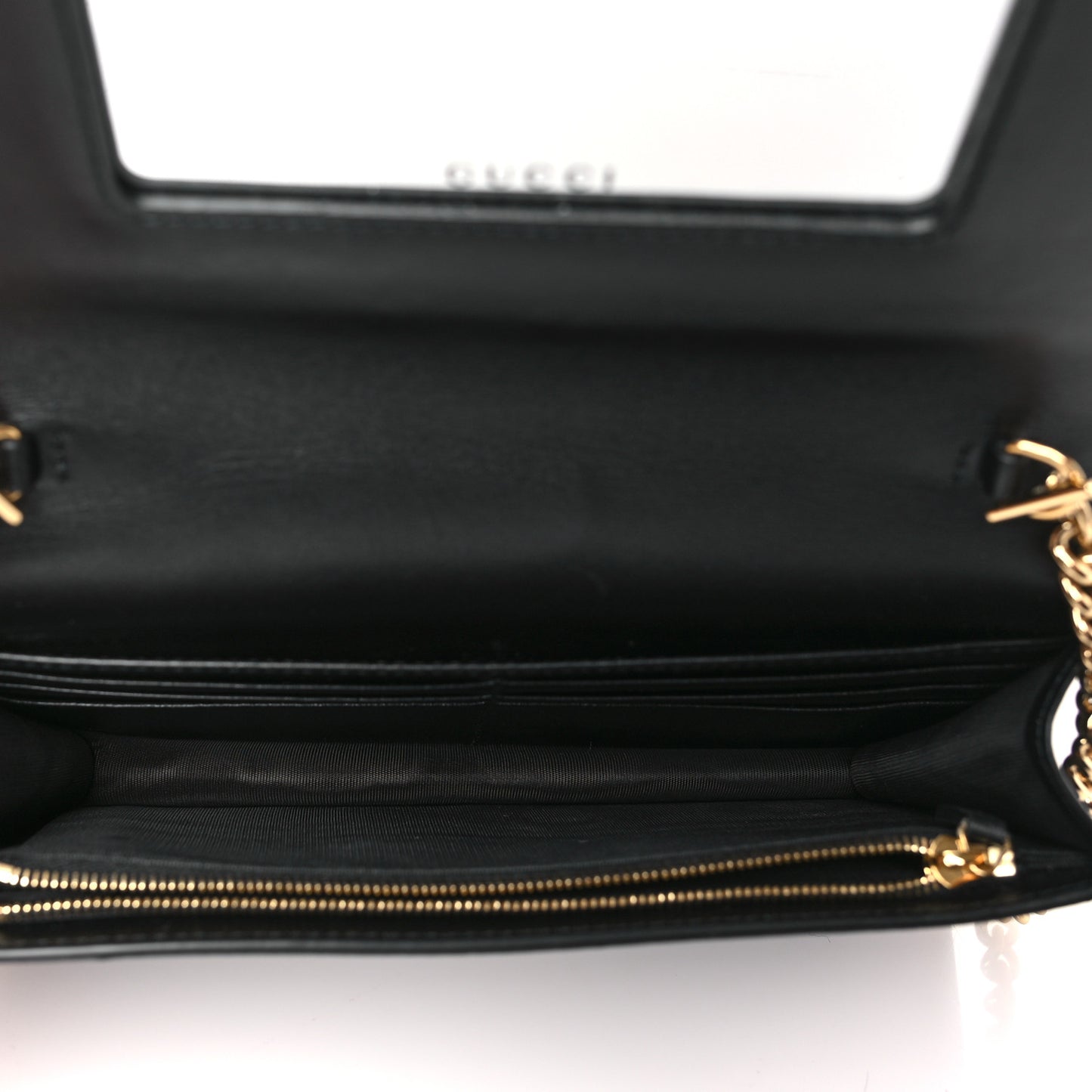 Calfskin GG Matelasse Chain Wallet Black