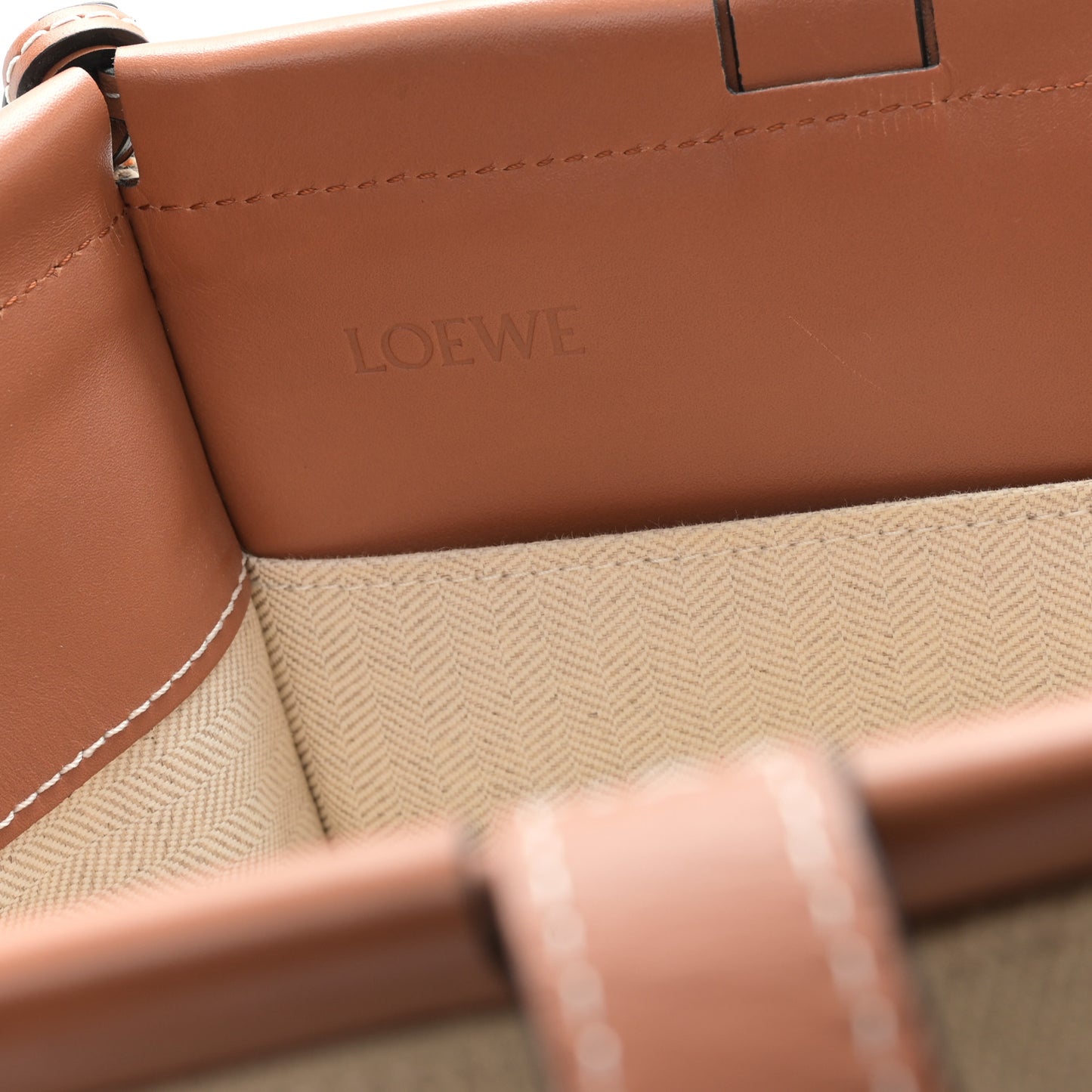 Canvas Calfskin Cushion Tote Natural