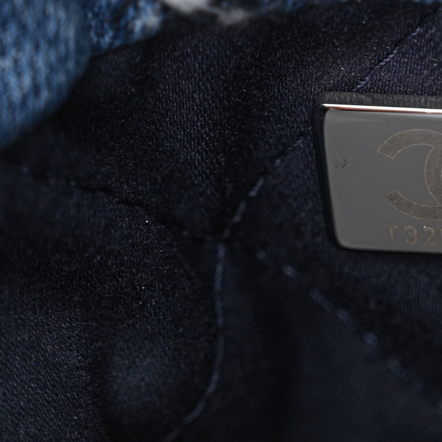 Denim Stitched Quilted Mini Chanel 22 Blue