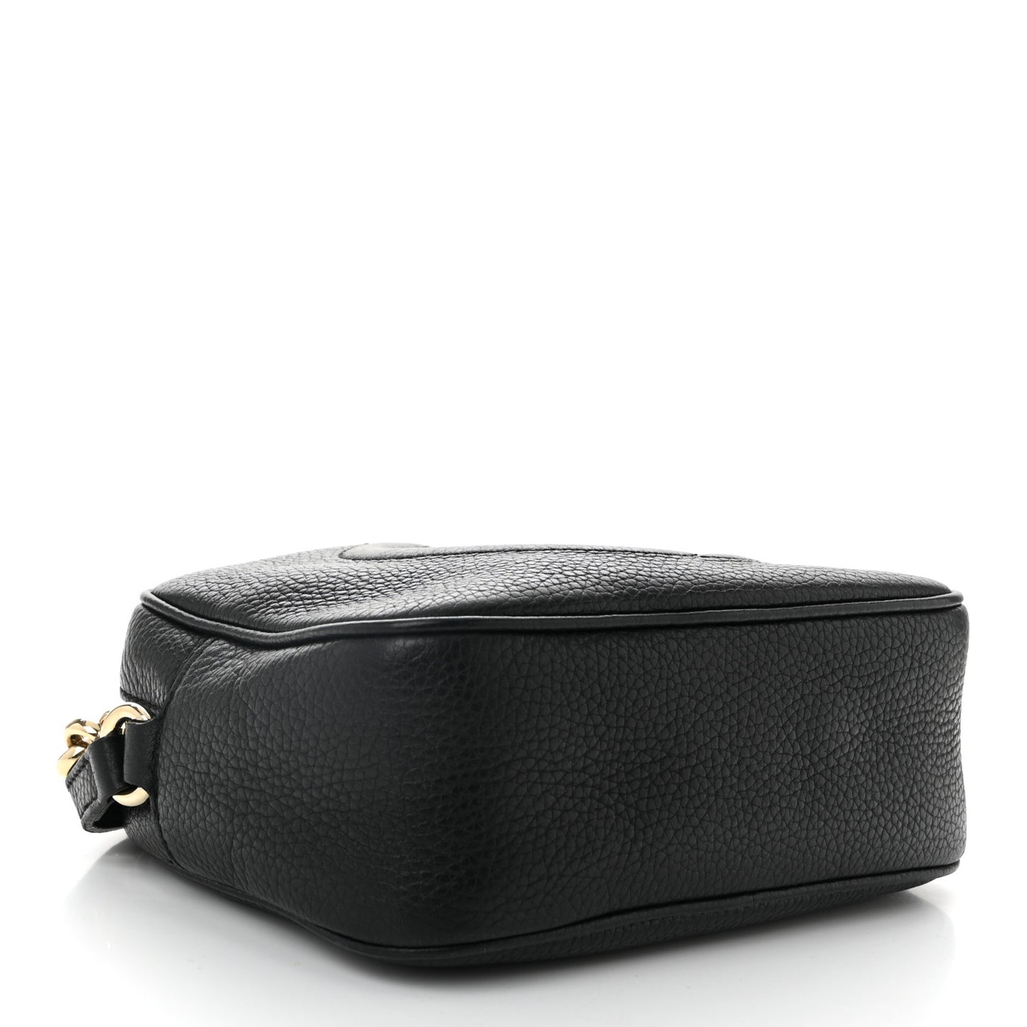 Pebbled Calfskin Small Soho Disco Bag Black