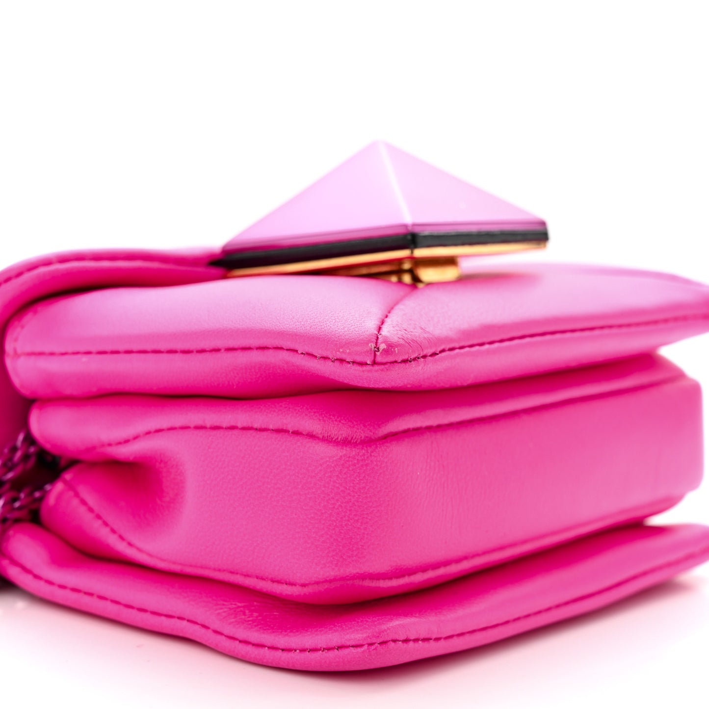 Nappa Tonal Monochrome Micro One Stud Chain Bag Pink PP