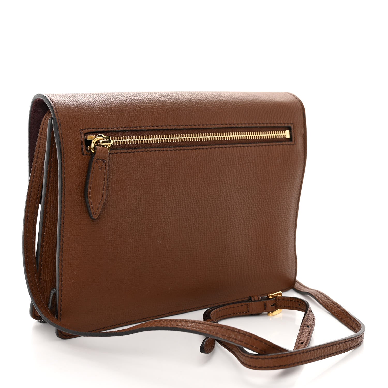 Burberry Derby Calfskin House Check Small Macken Crossbody Bag Tan 3 of 9