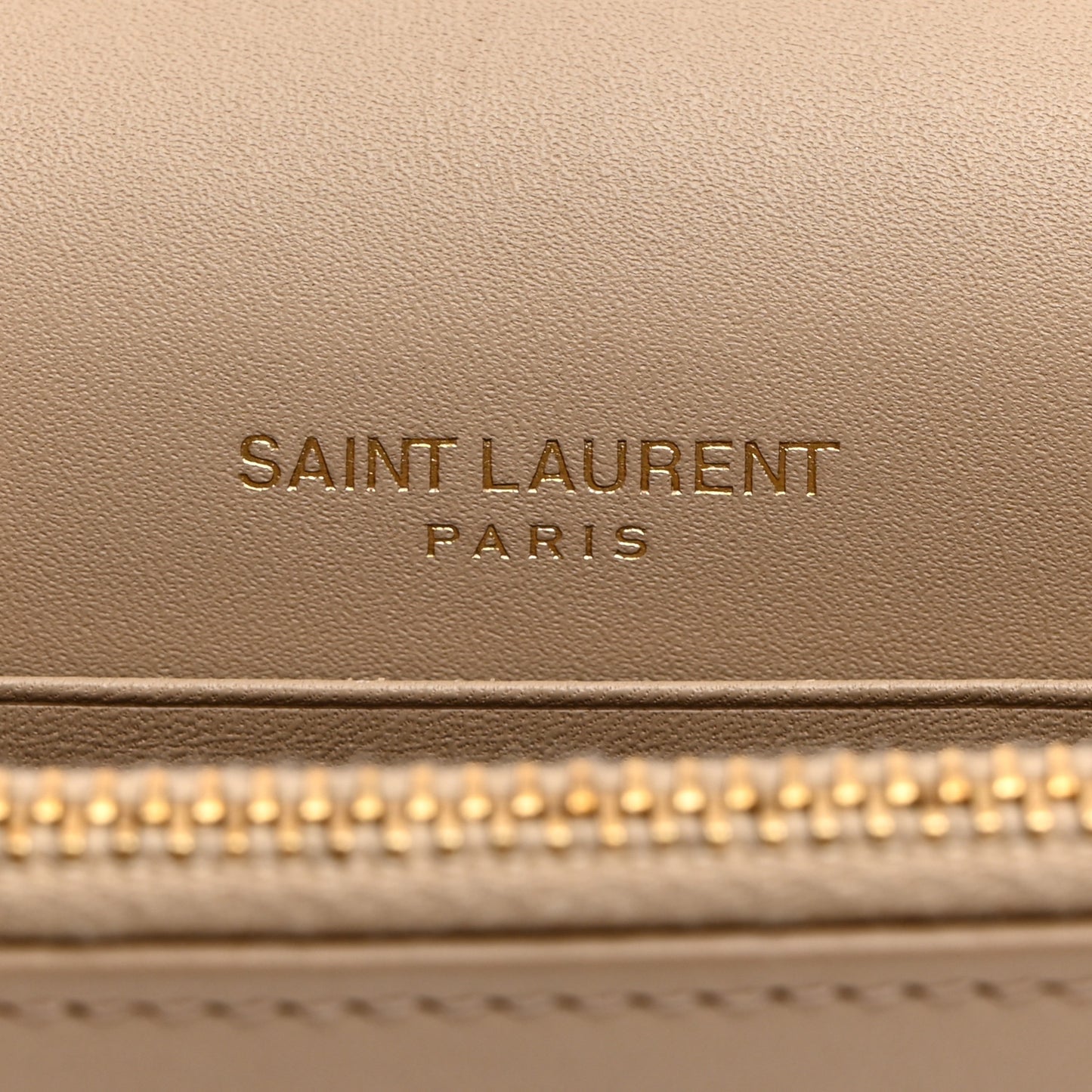Smooth Calfskin Classic Monogram Kate Tassel Chain Wallet Dark Beige