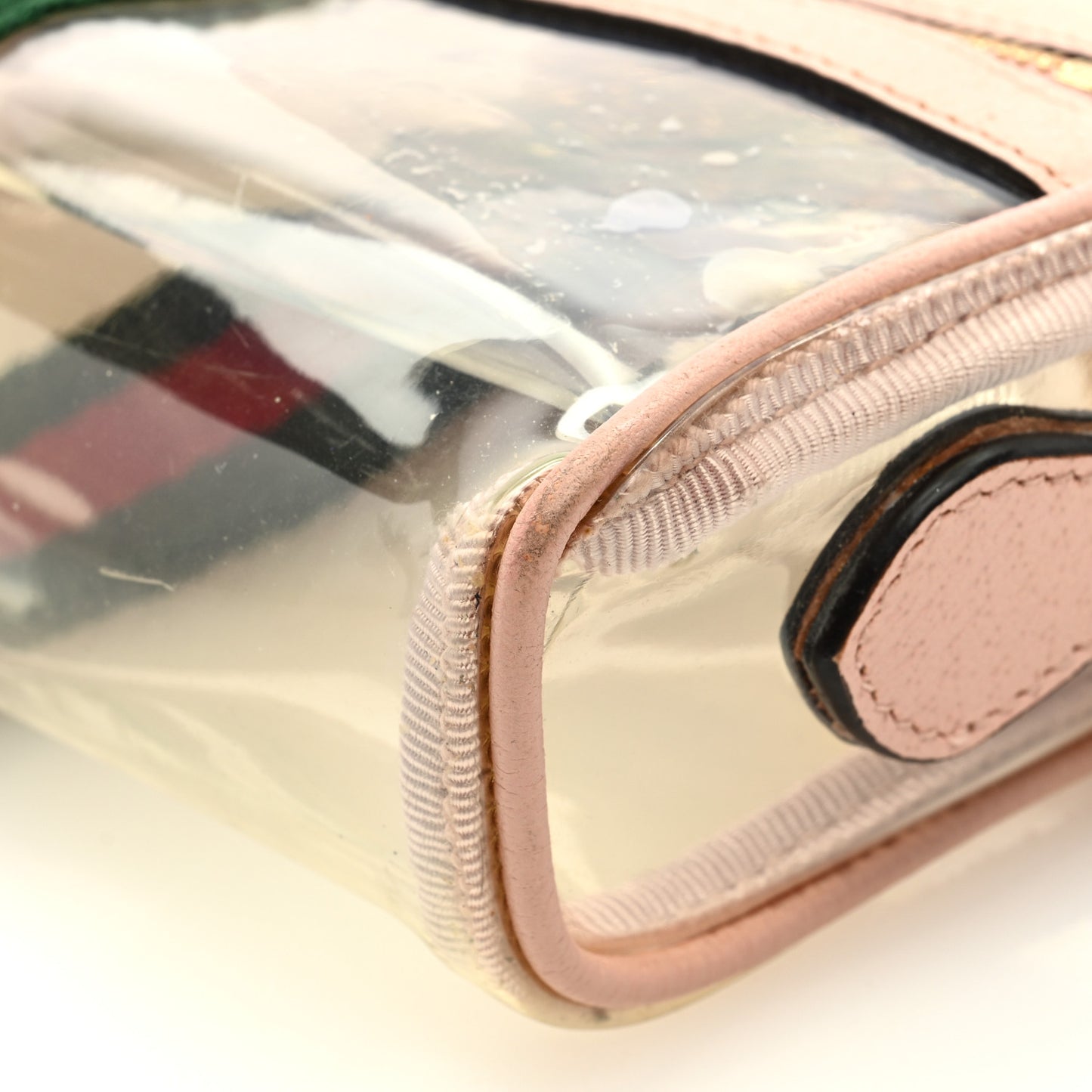 Vinyl Web Mini Ophidia Transparent Shoulder Bag Perfect Pink