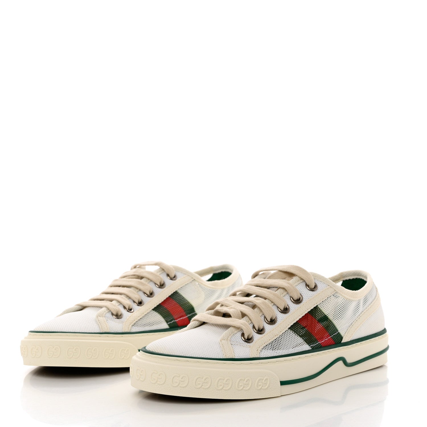 Gucci Mesh Web Womens 1977 Tennis Sneakers 35.5 Great White Mystic White 3 of 8