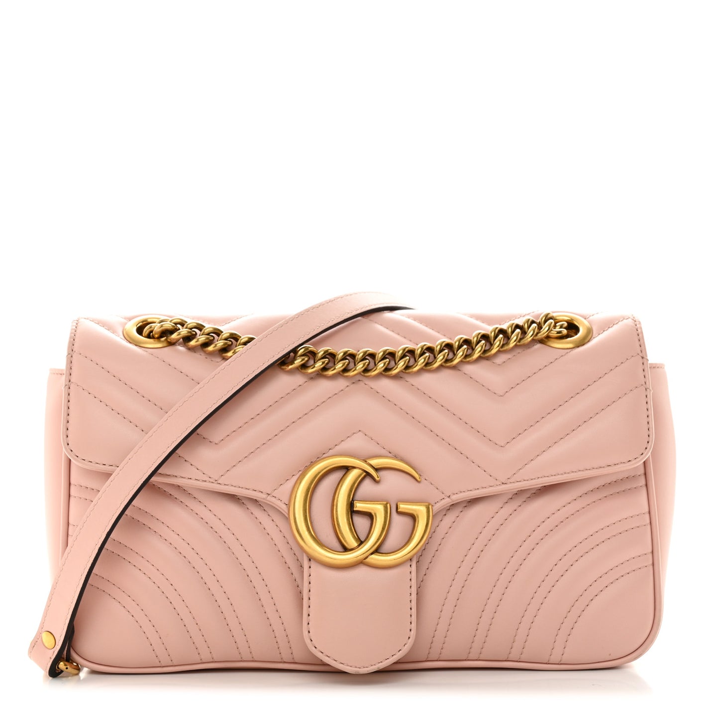 Calfskin Matelasse Small GG Marmont Shoulder Bag Perfect Pink