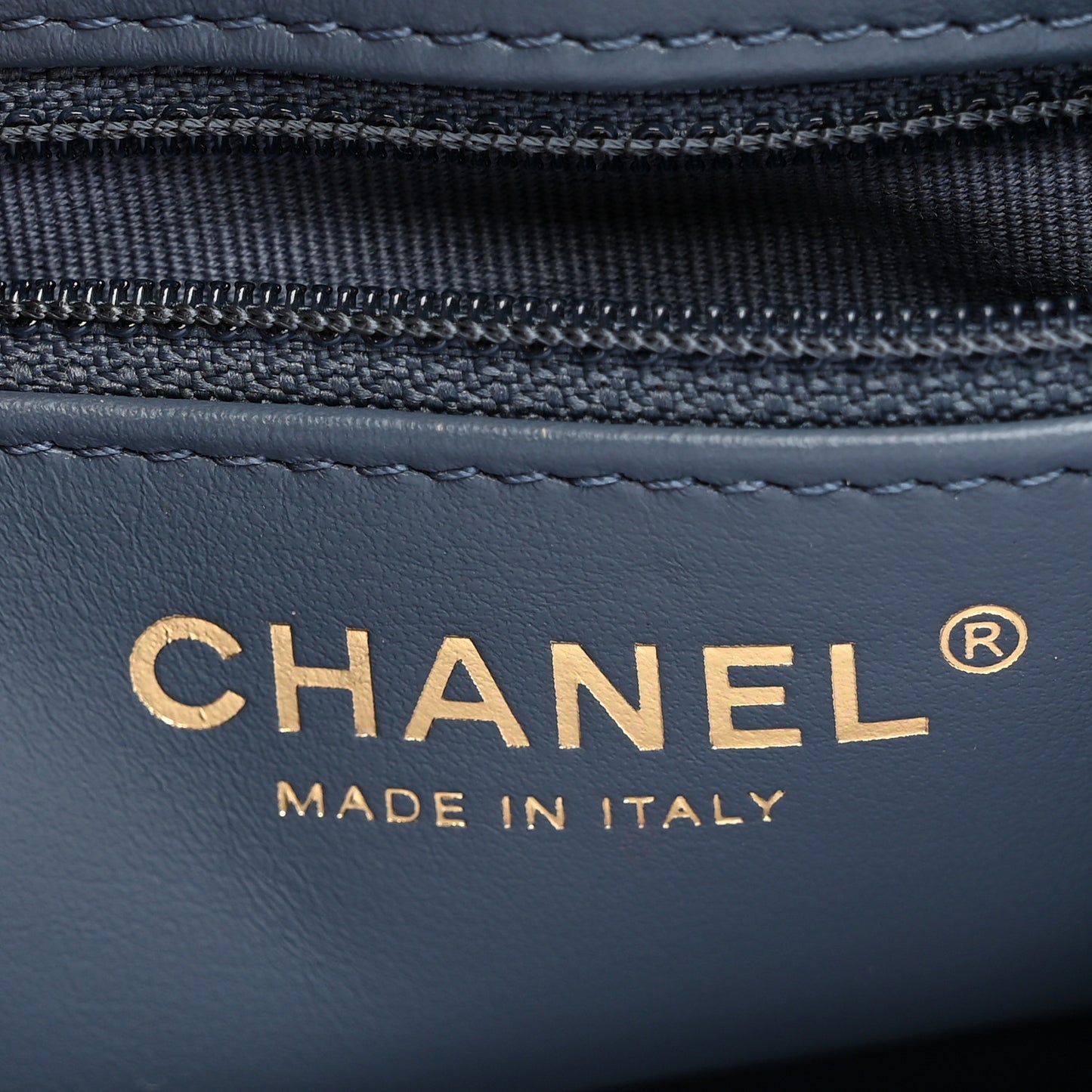 Shiny Aged Calfskin Quilted Nano Kelly Shopper Dark Blue
