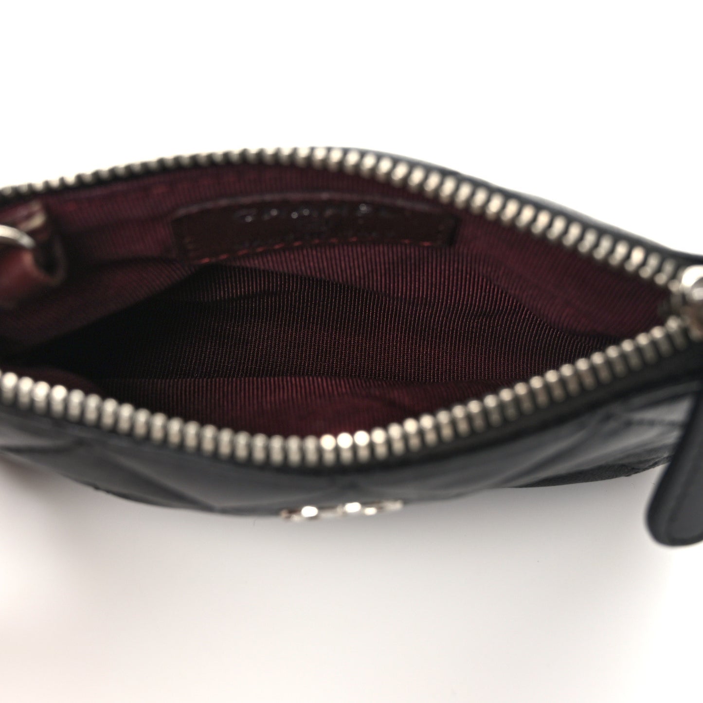 Lambskin Quilted Key Holder Case Black
