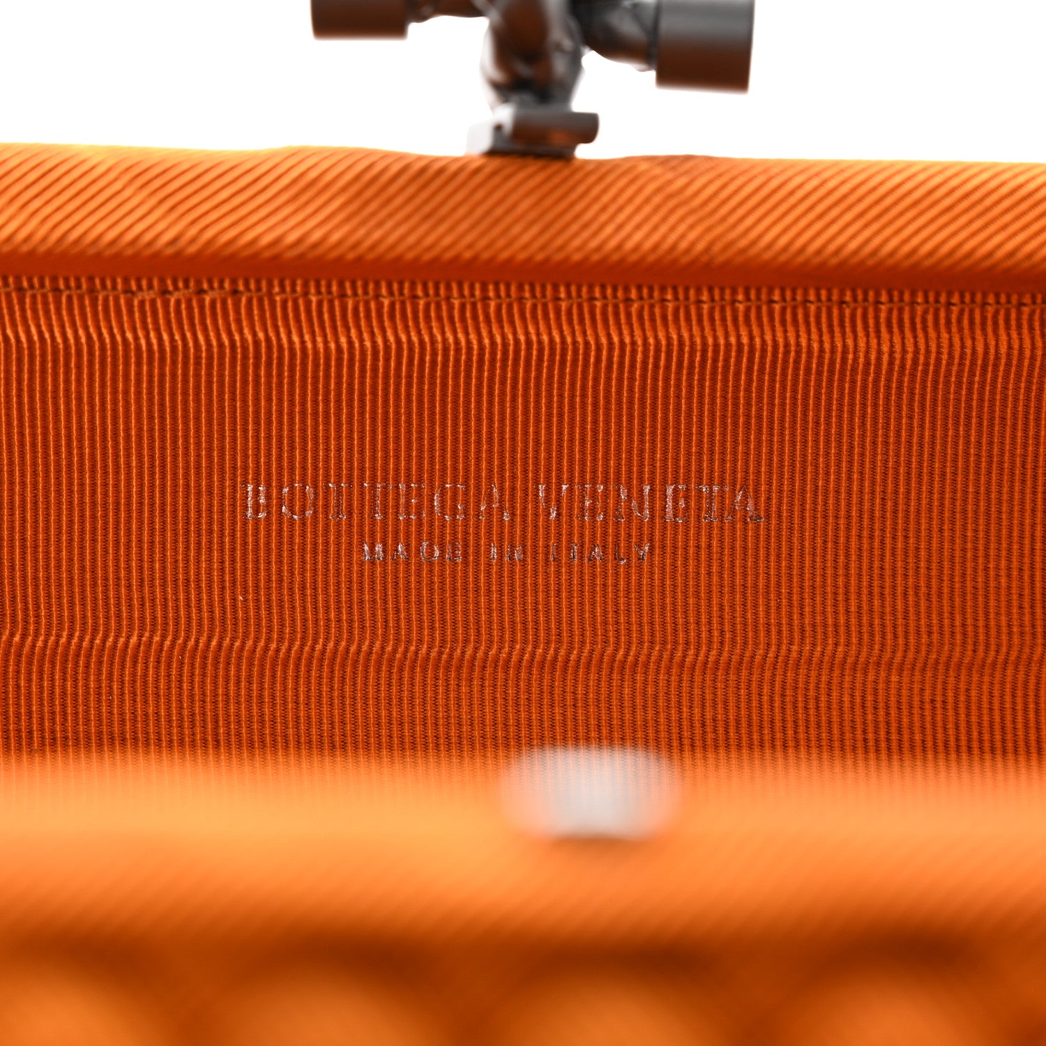 Bottega Veneta Satin Intreccio Impero Ayers Stretch Knot Clutch Orange 6 of 6