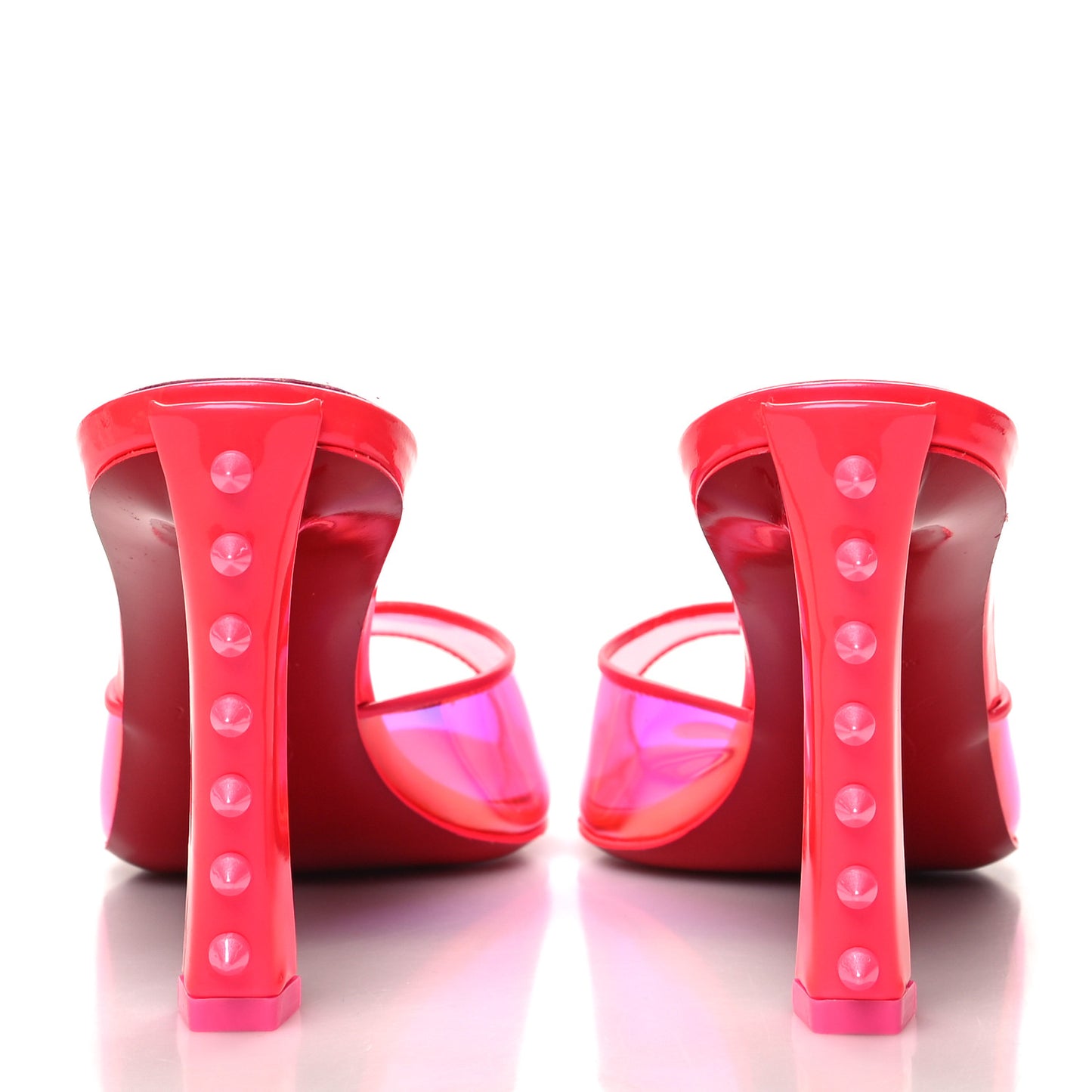 Patent Iridescent SPike 85 Slide Sandals 36.5 Fluo Pink