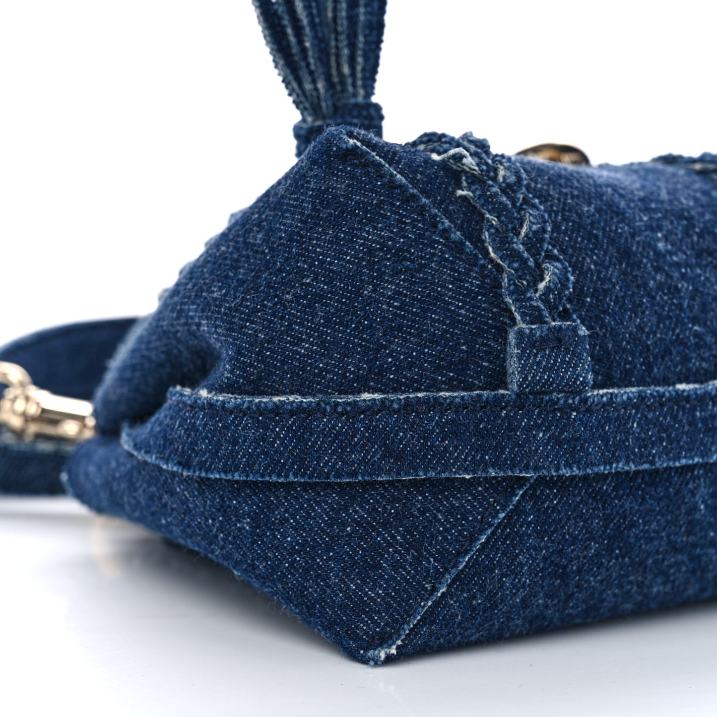 Denim Mini Penelope Soft Shoulder Bag Blue