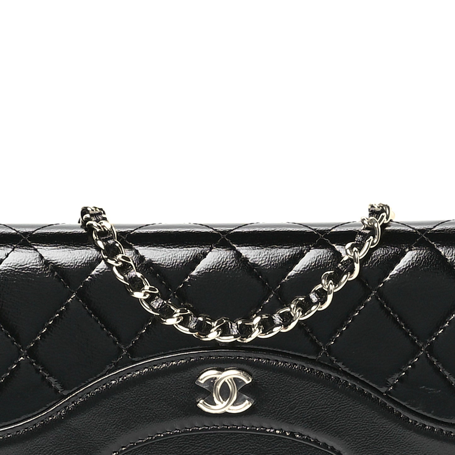 Calfskin Quilted 31 Wallet On Chain WOC Black