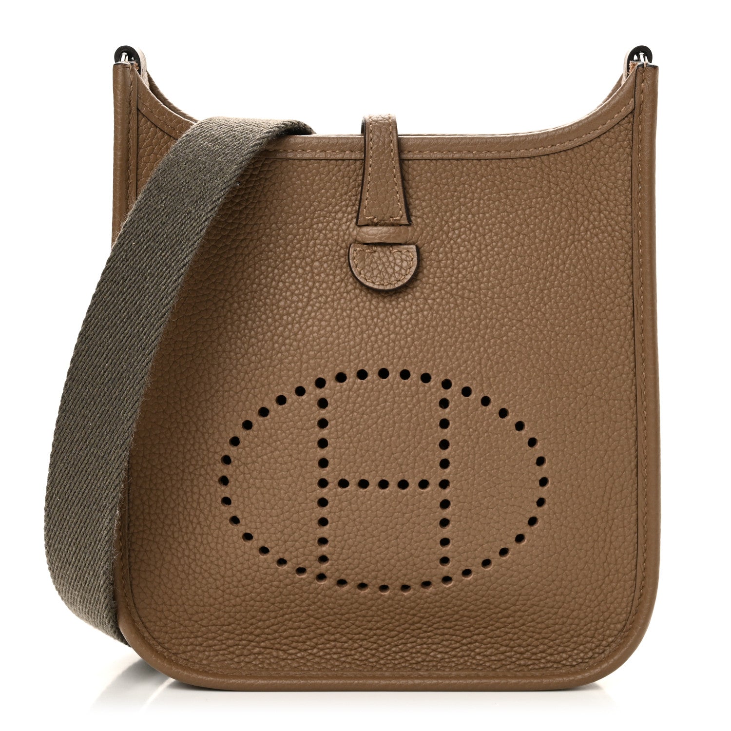 Hermes Taurillon Clemence Amazone Evelyne TPM Beige De Weimar Gris