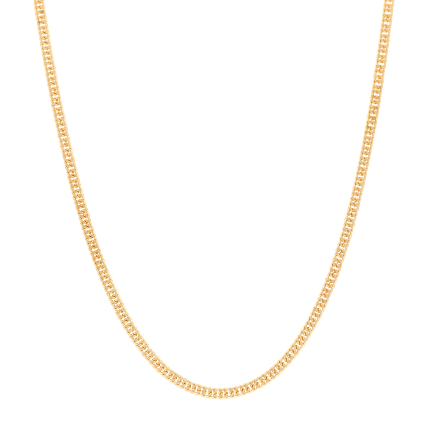 18K Yellow Gold Curb Chain Necklace 15.75"