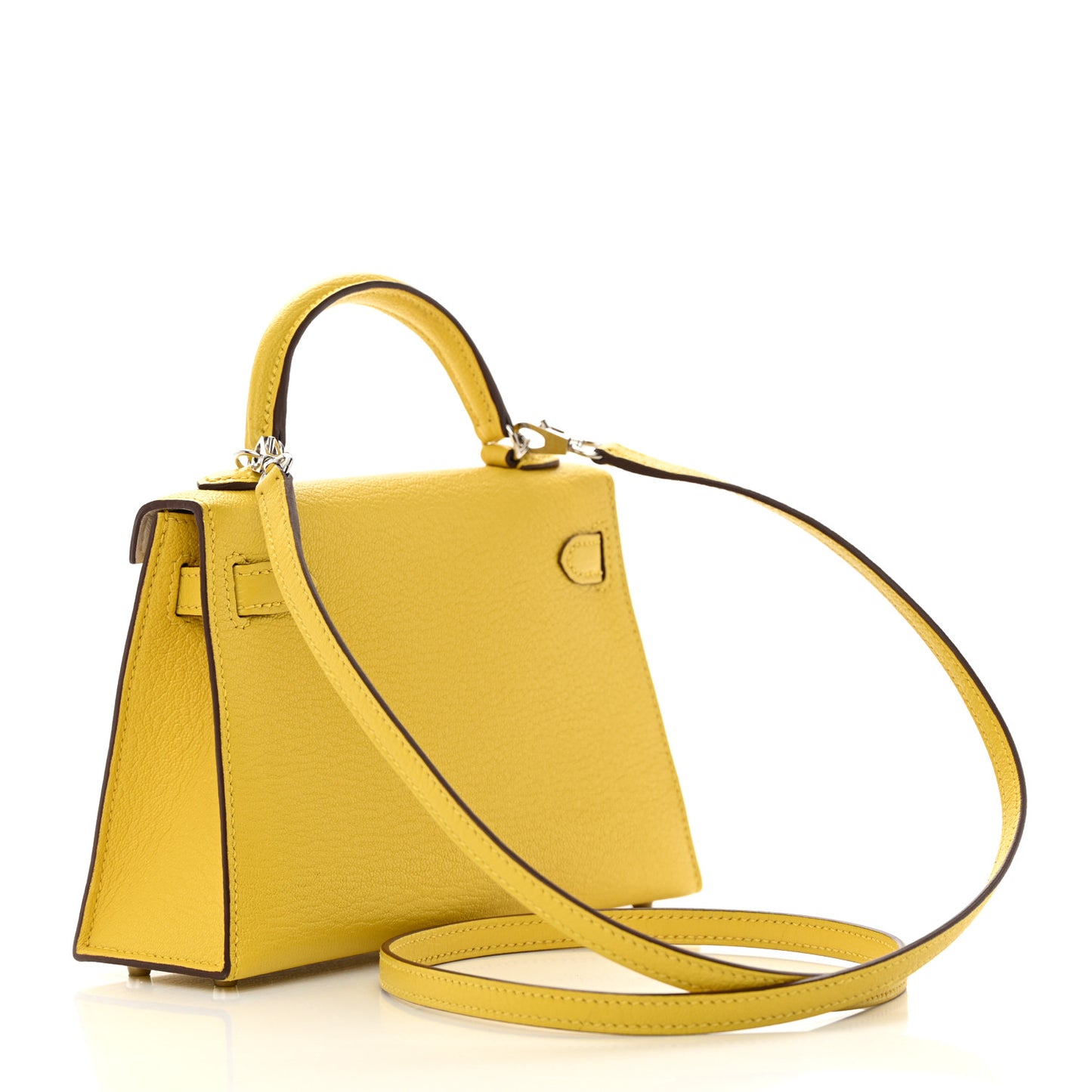 Chevre Mysore Verso Mini Kelly Sellier 20 Jaune De Naples Nata
