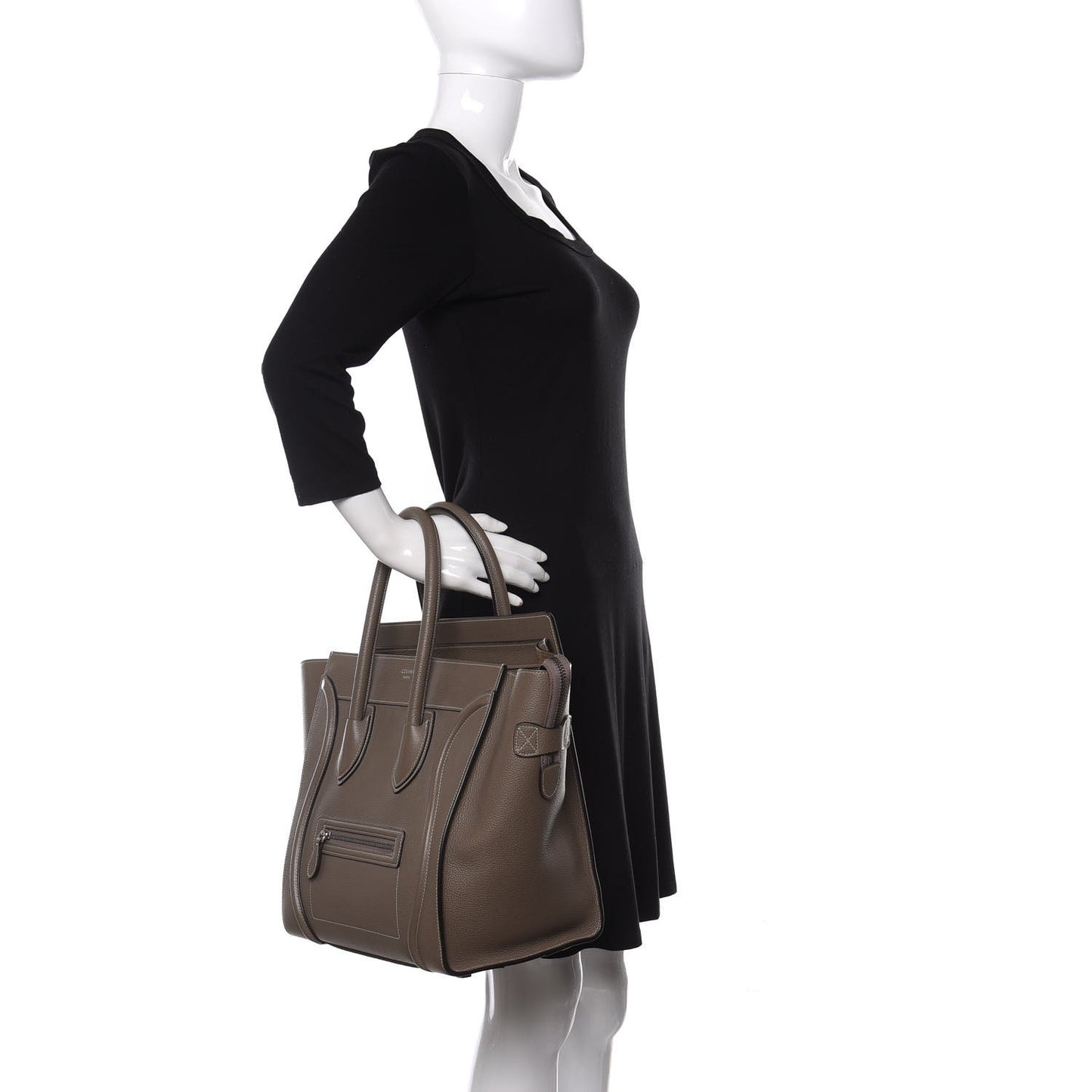 Drummed Calfskin Mini Luggage Souris