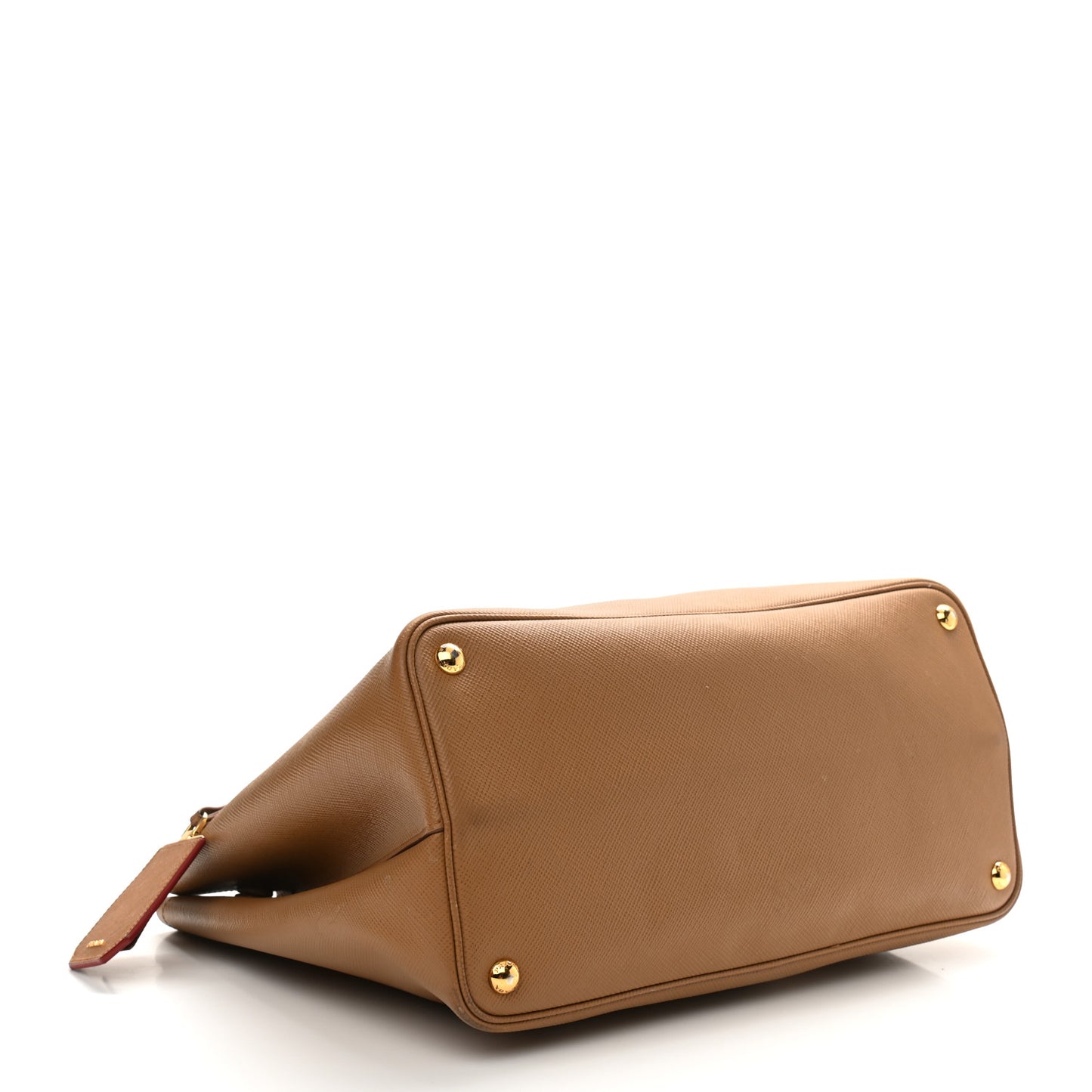 Saffiano Cuir Large Double Bag Caramel Fuoco