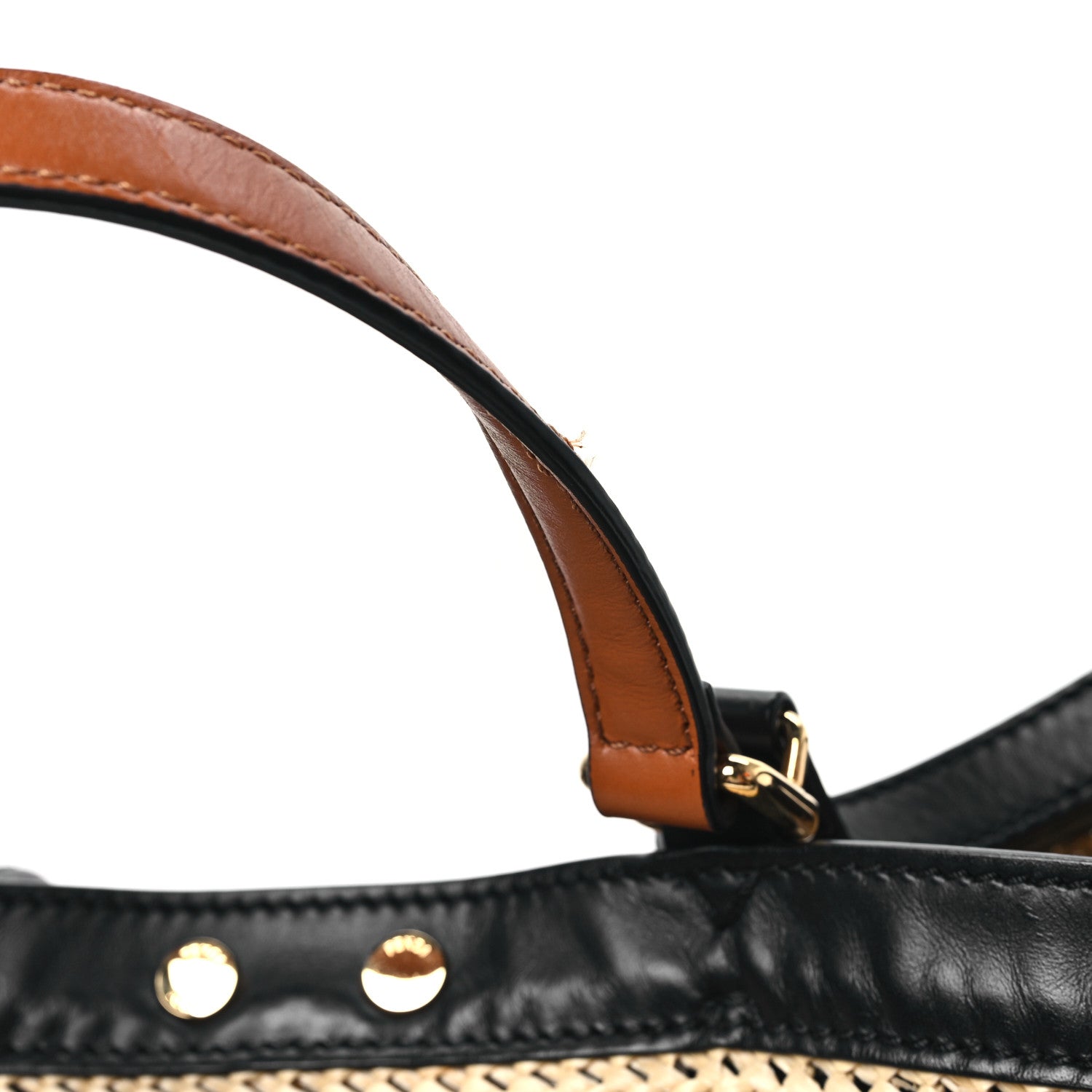 Fendi Raffia Vitello King Macrame Mesh Medium Peekaboo X-Tote Natural Black Cuoio 13 of 13