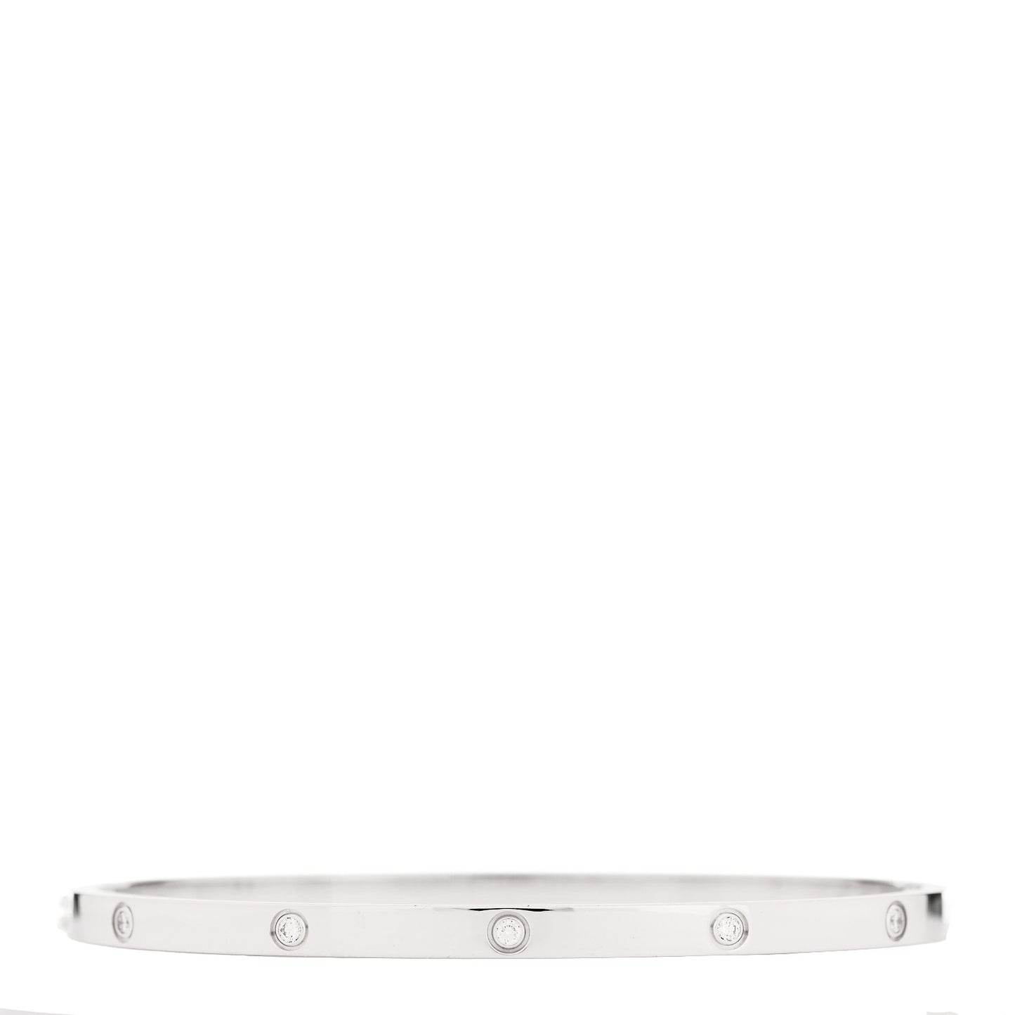 18K White Gold 10 Diamond Small LOVE Bracelet 18