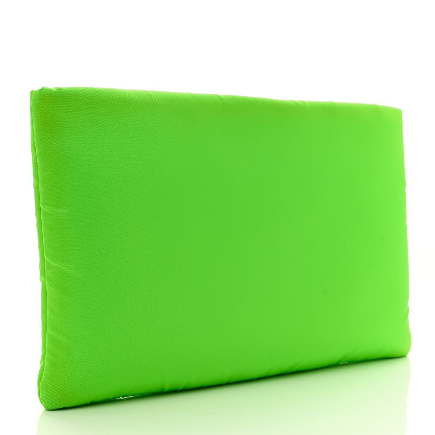 Tessuto Nylon Soft Padded Medium Chain Clutch Bag Verde Fluo