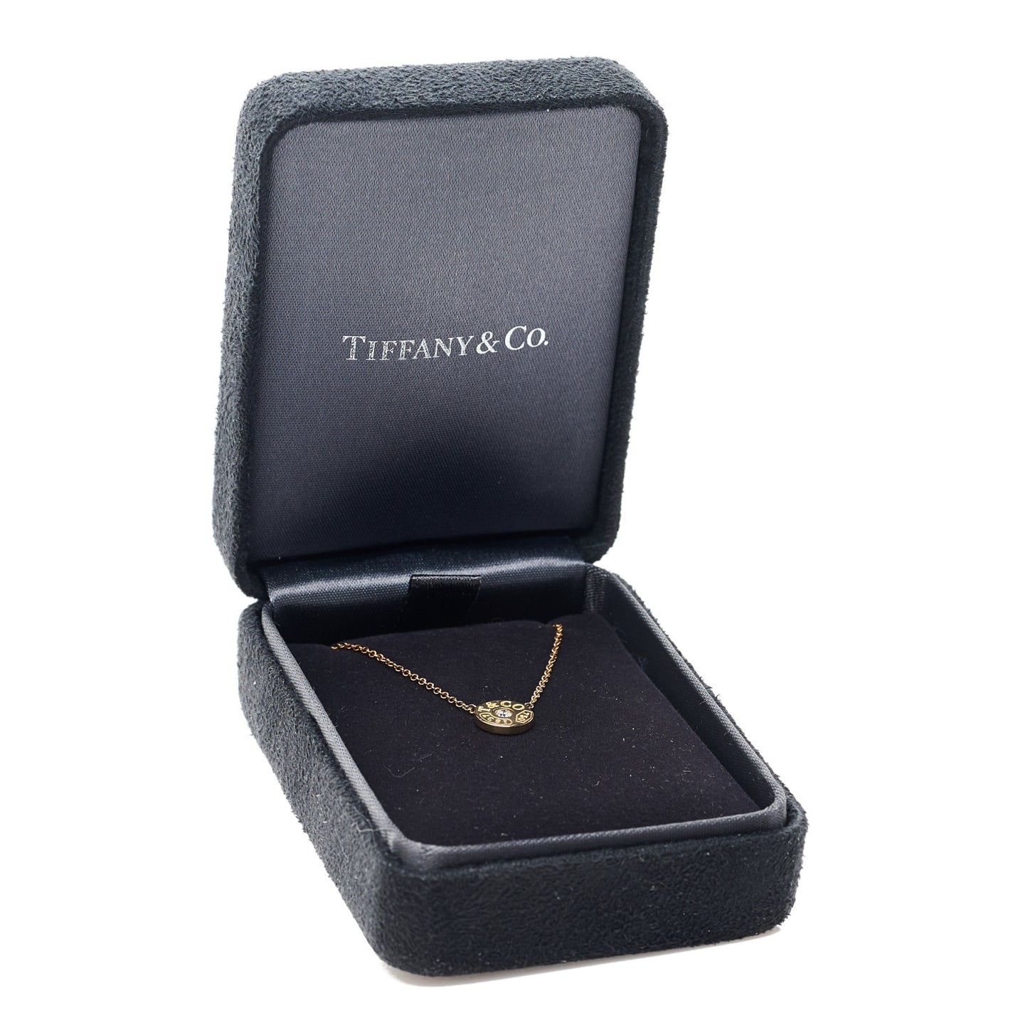 18K Yellow Gold Diamond 1837 Circle Pendant Necklace