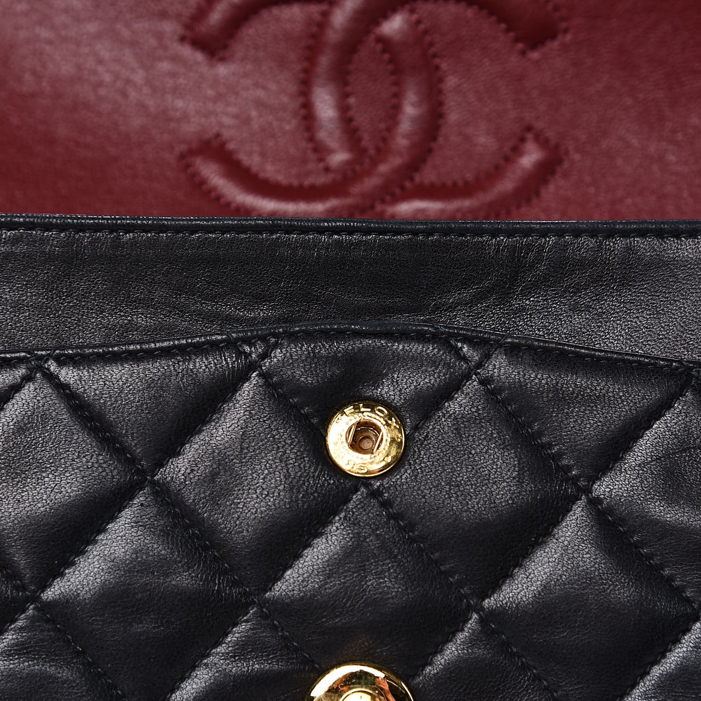 Lambskin Quilted Small Double Flap Black