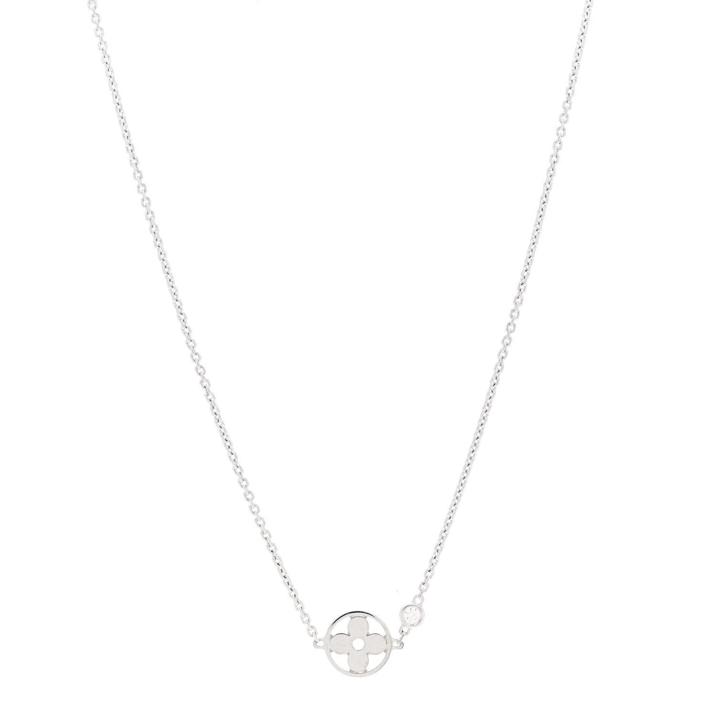 18K White Gold Diamond Idylle Blossom Pendant Necklace
