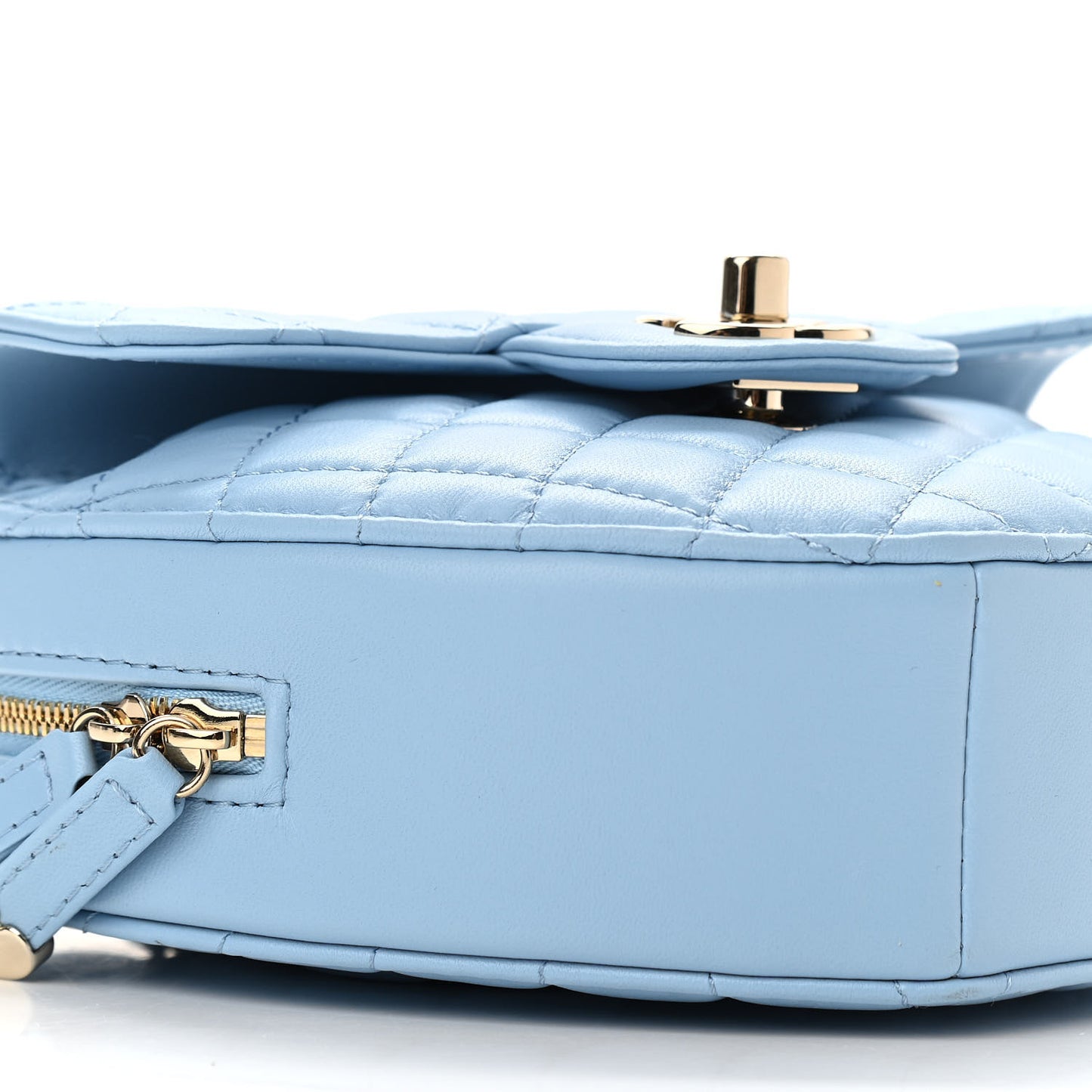Lambskin Quilted CC In Love Heart Bag Light Blue