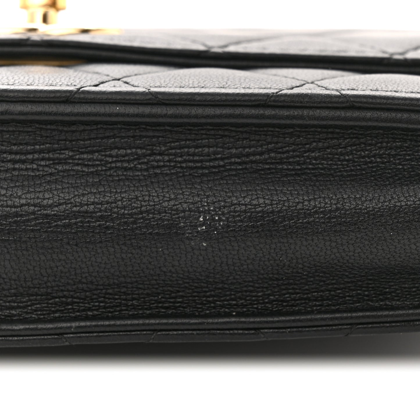 Lambskin Quilted Trendy CC Wallet On Chain WOC Black