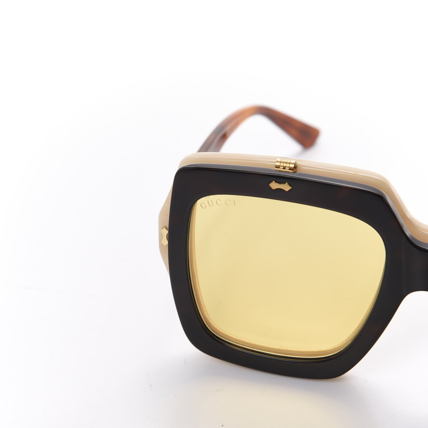 Gucci Acetate Oversized Flip Up Sunglasses GG0088S Tortoise 8 of 9