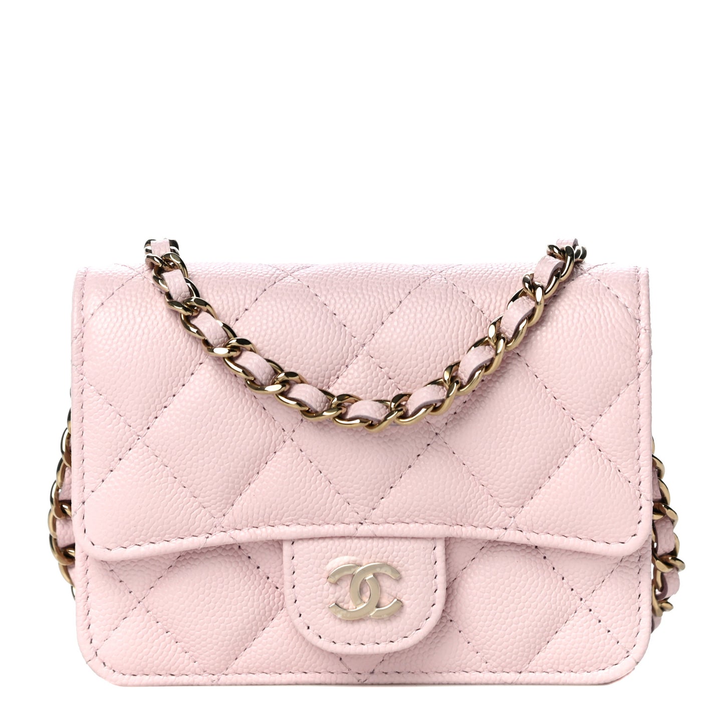 Caviar Quilted Mini Chain Bag Pink