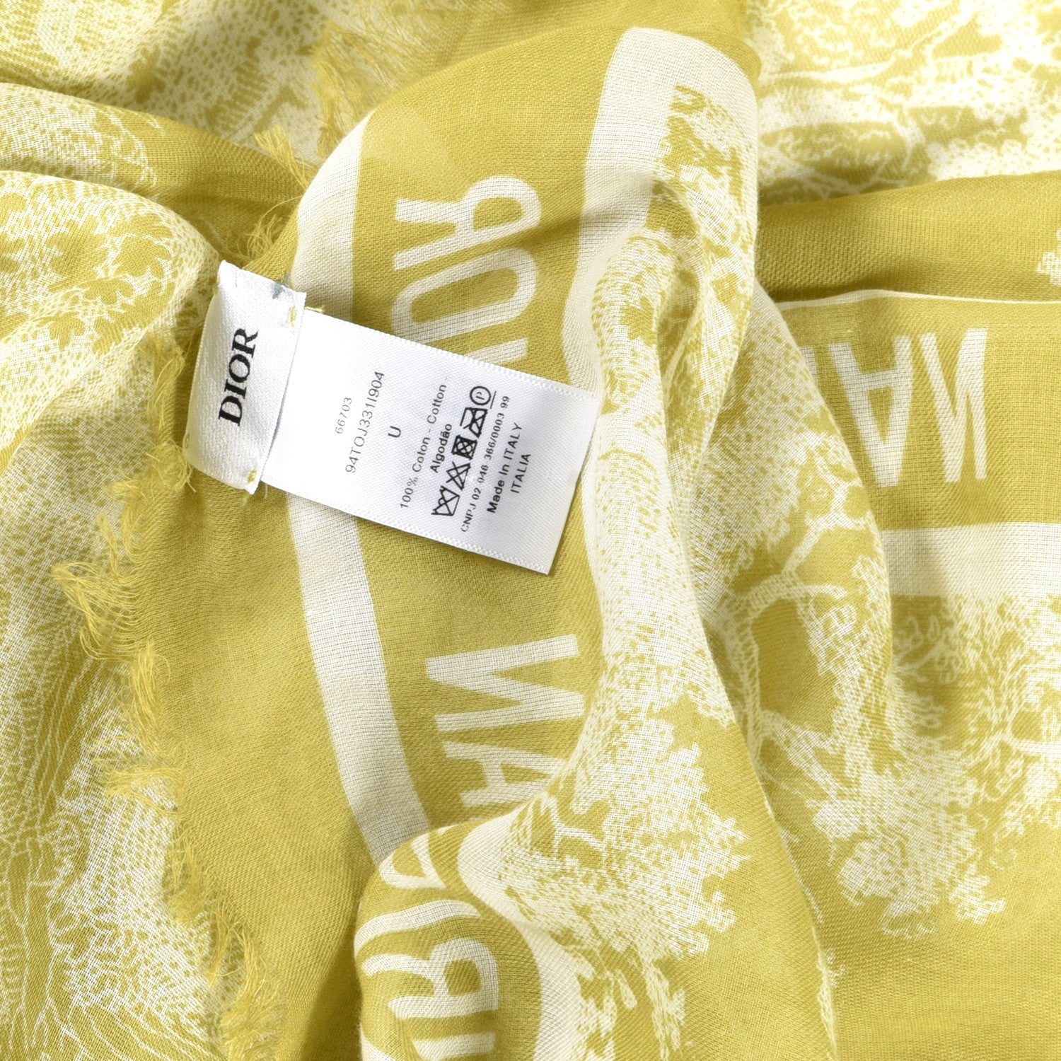 Christian Dior Cotton Toile De Jouy Reverse Sarong Green 3 of 3