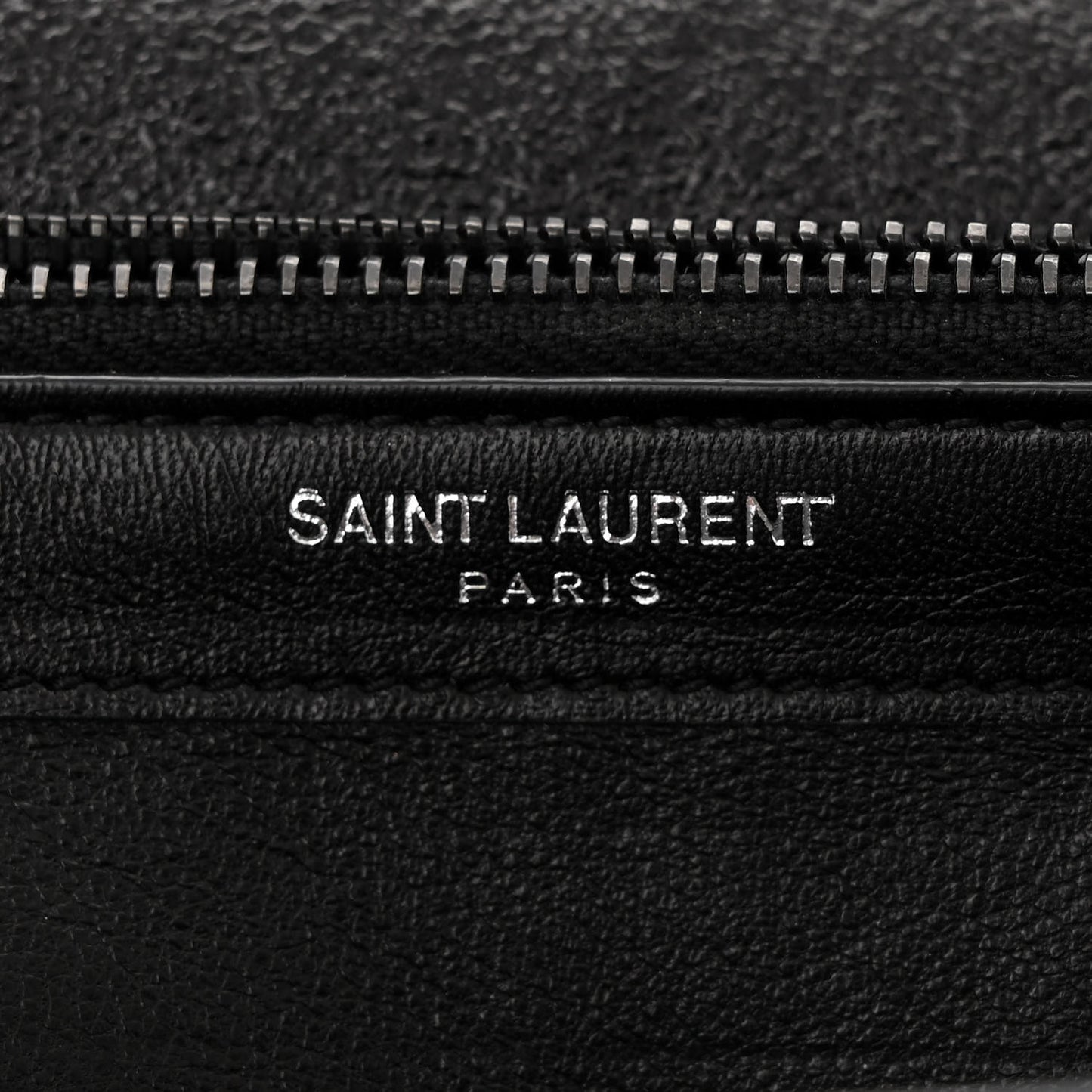 Grained Metallic Calfskin Monogram Chain Wallet Black