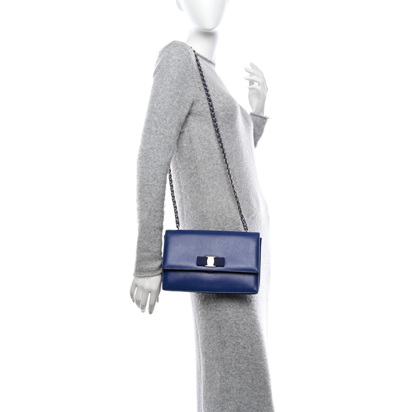 Printed Calfskin Ginny Shoulder Bag Ocean