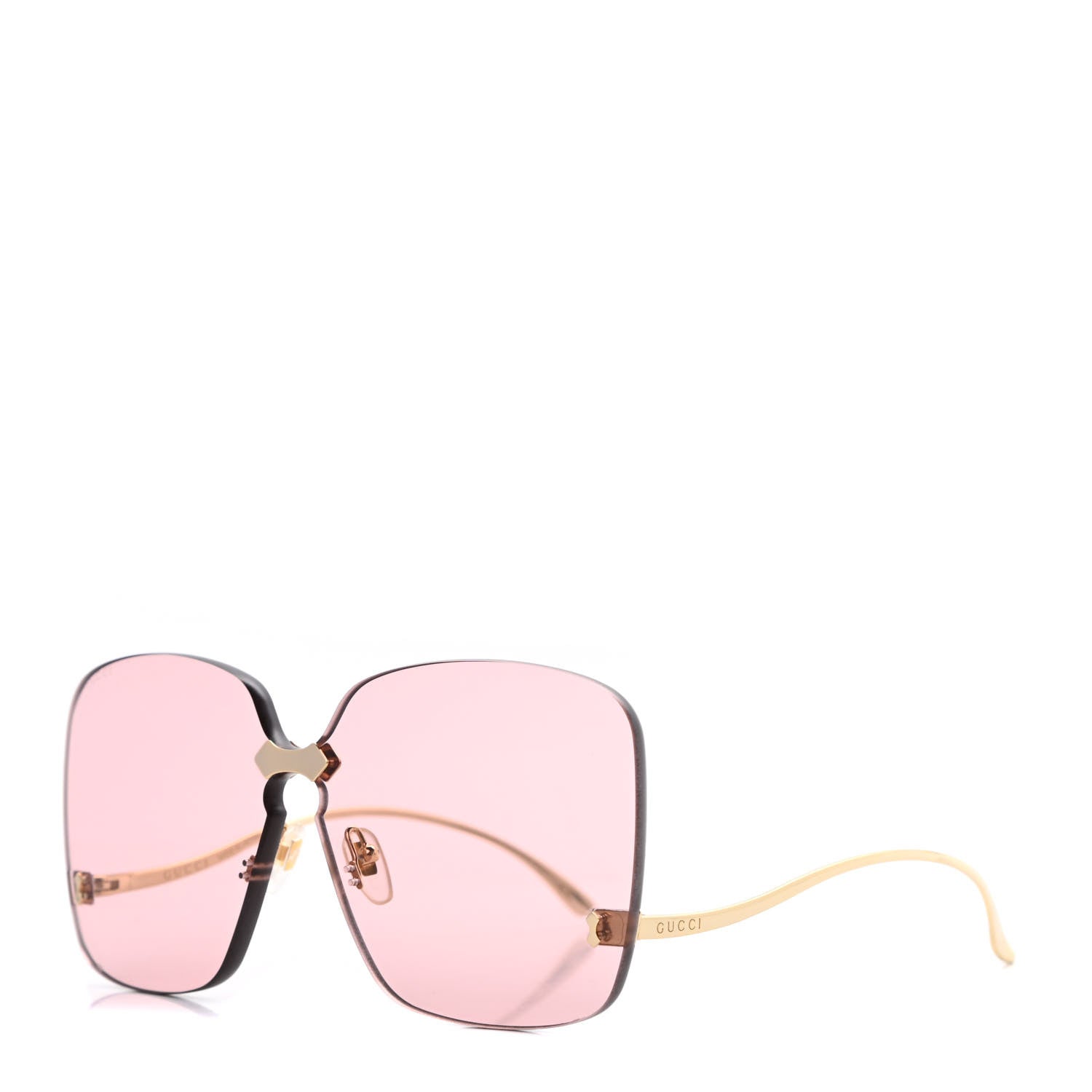 Gucci Rimless Sunglasses GG0352S Gold Flash Pink 738769  display picture 3