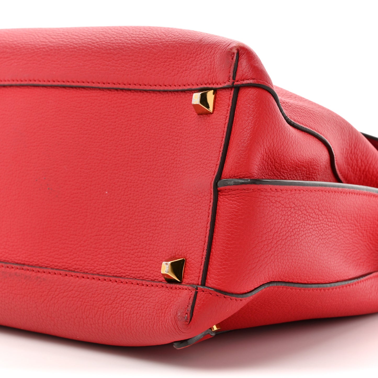 Grained Calfskin Large Milla Convertible Backpack Red