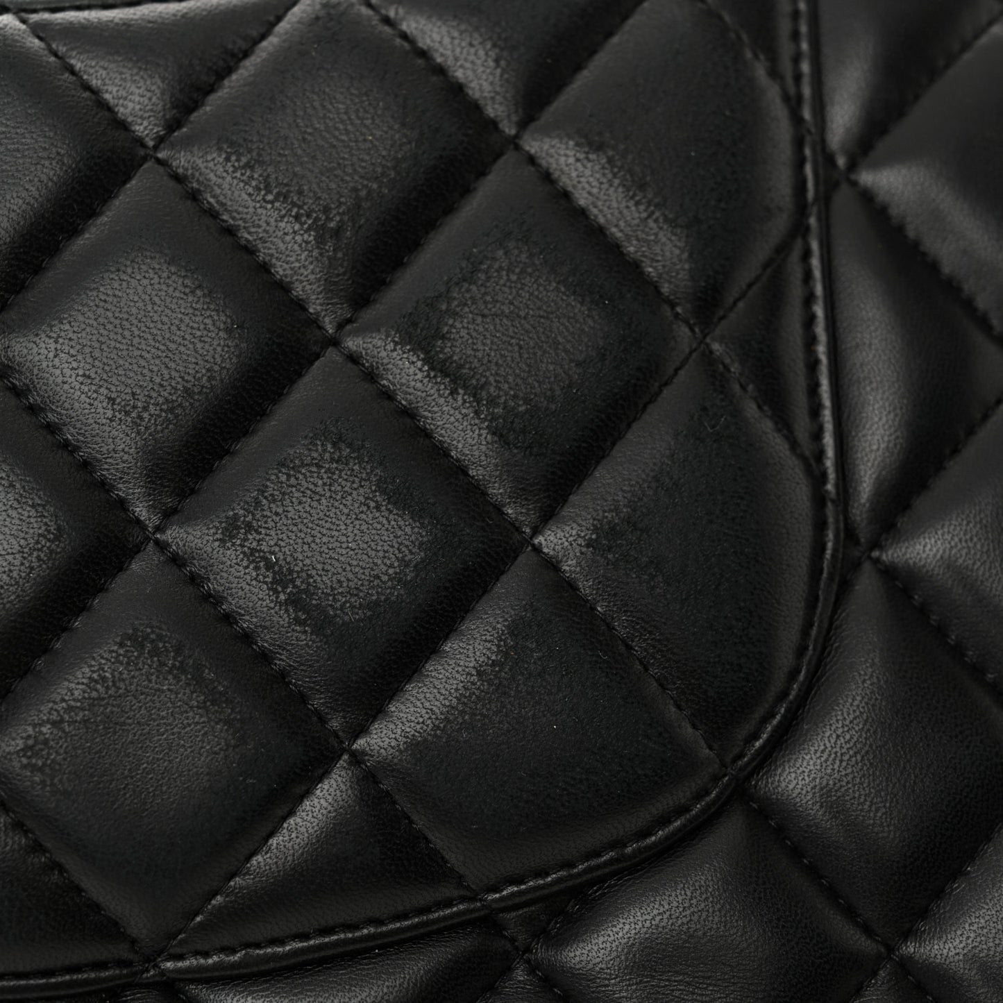 Lambskin Quilted Jumbo Double Flap Black