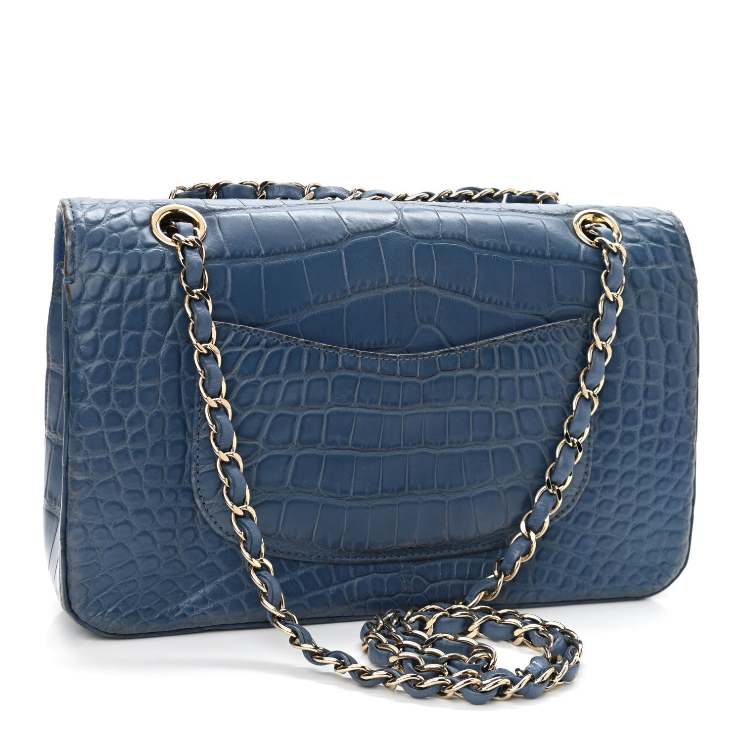 Chanel Alligator Medium Double Flap Blue 3 of 15
