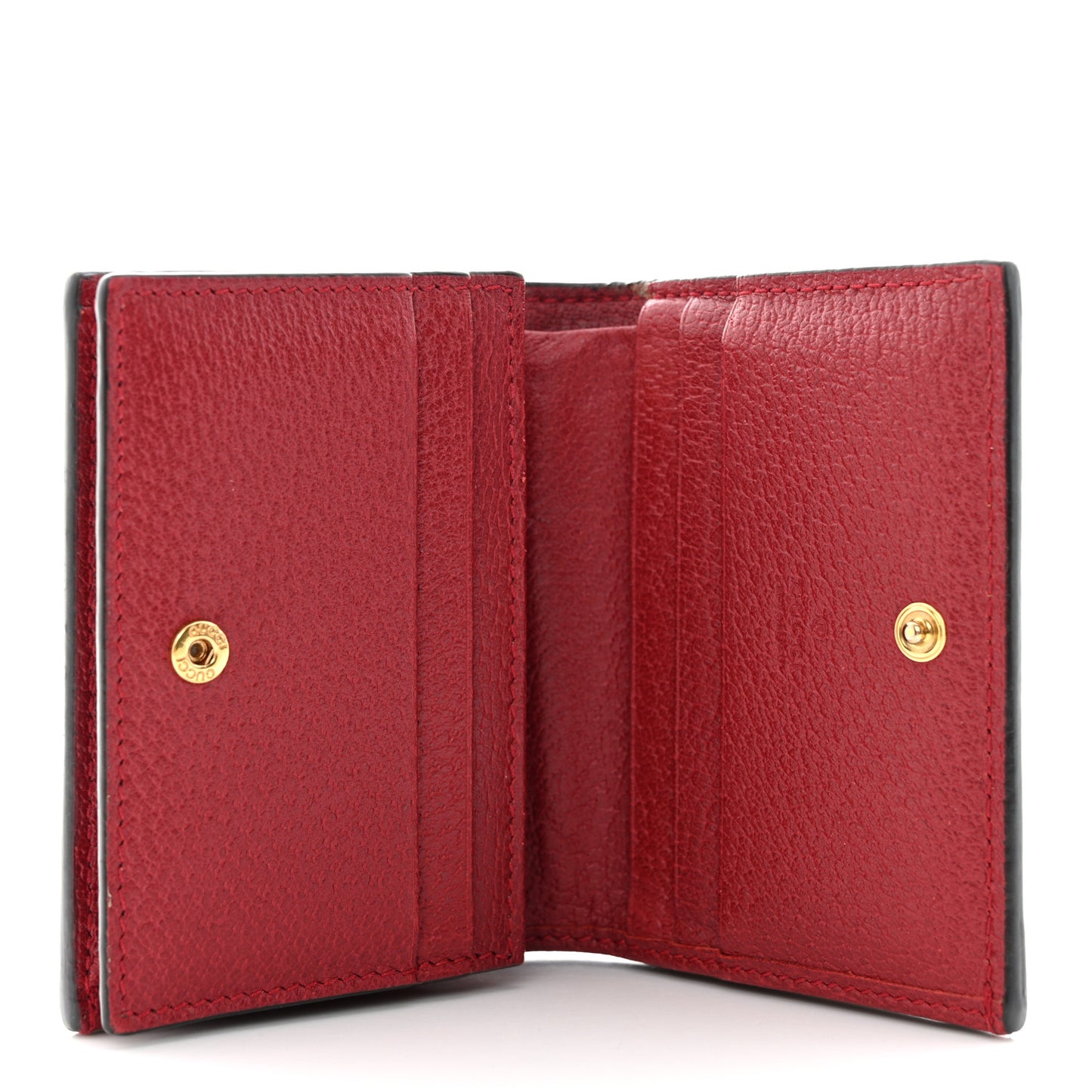 GG Supreme Monogram Flora Web Ophidia Card Case Red