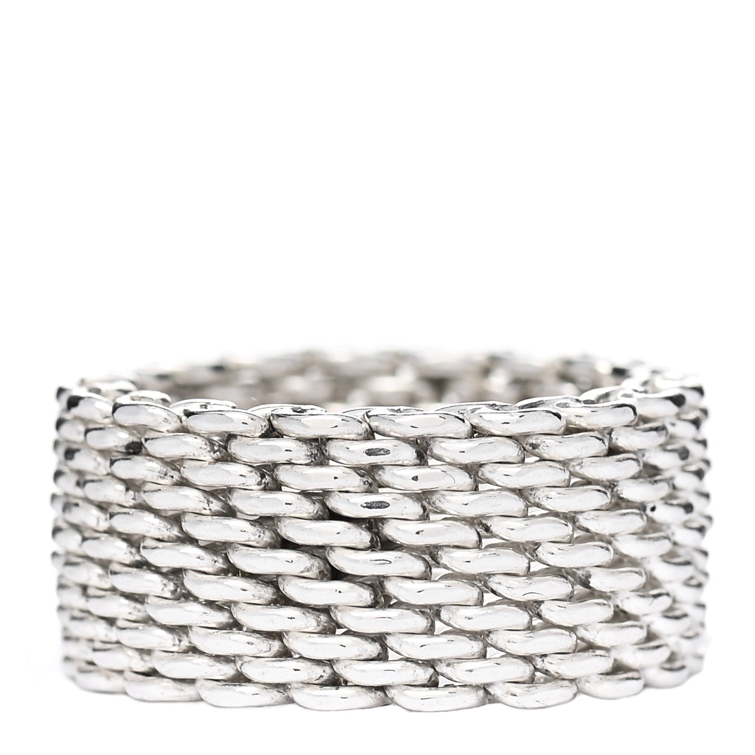 Tiffany Sterling Silver Somerset Mesh Ring 53 6.5 3 of 4