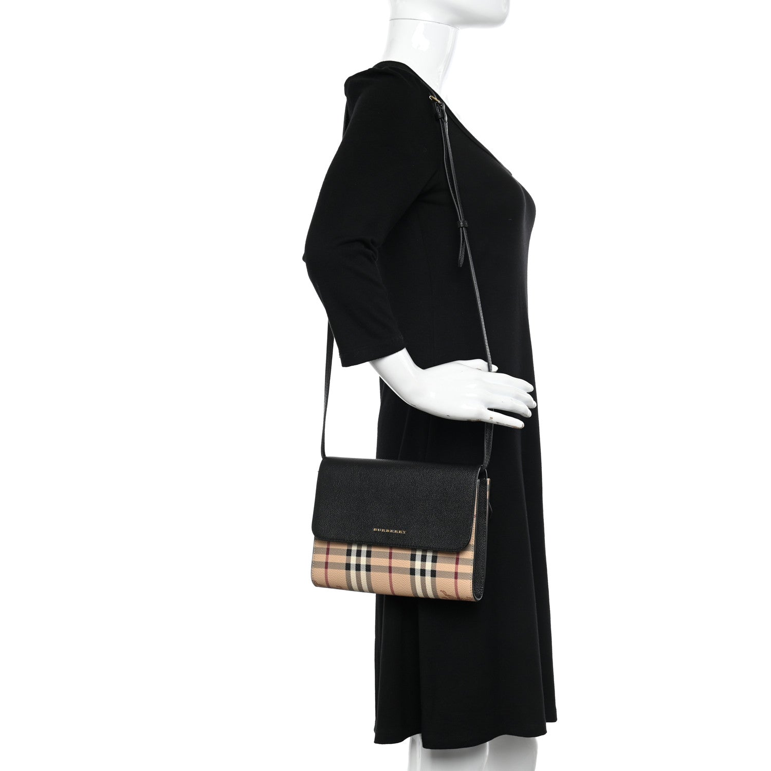 Burberry Haymarket Check Small Loxley Crossbody Black 2 of 10