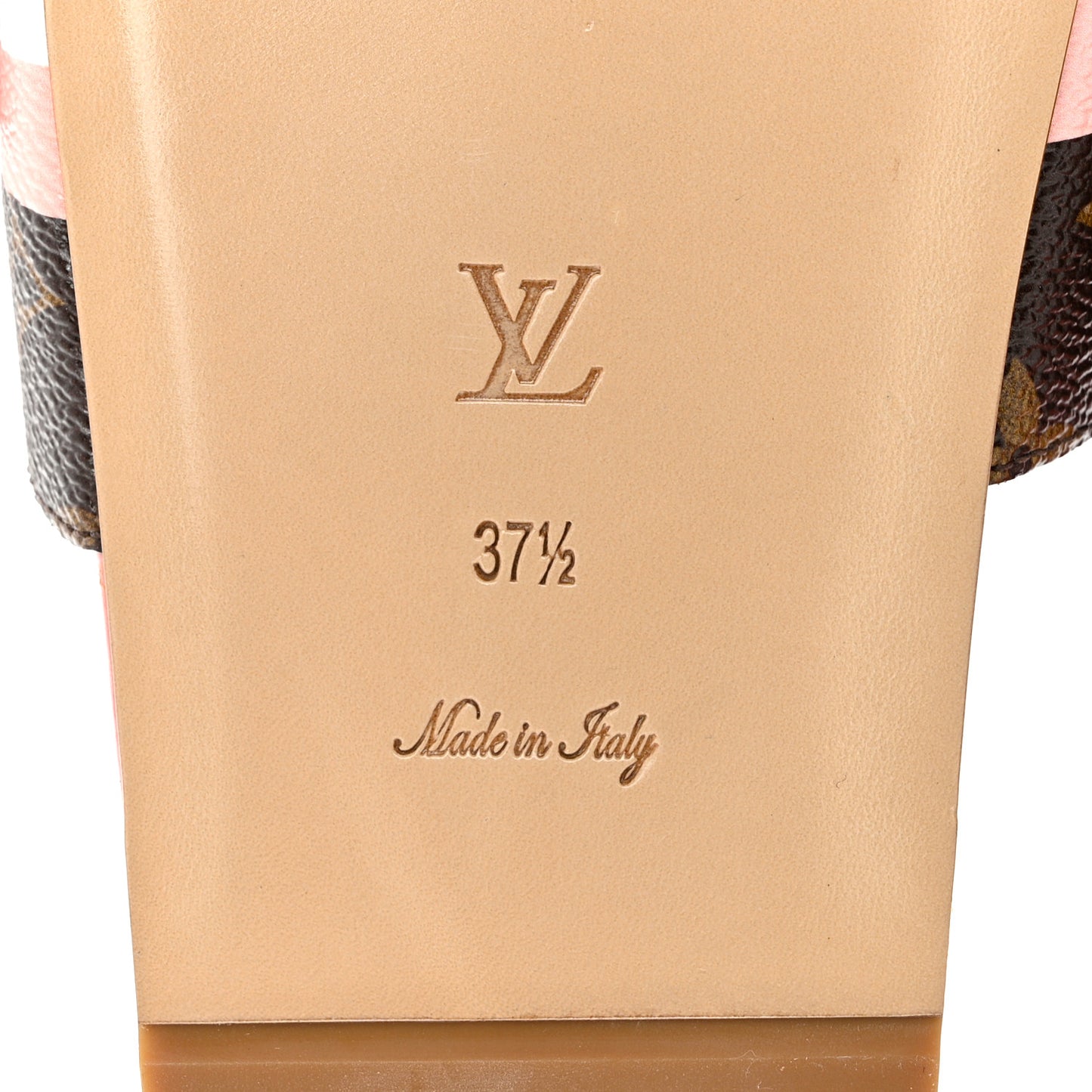 Patent Monogram Bom Dia Flat Mule 37.5 Rose White