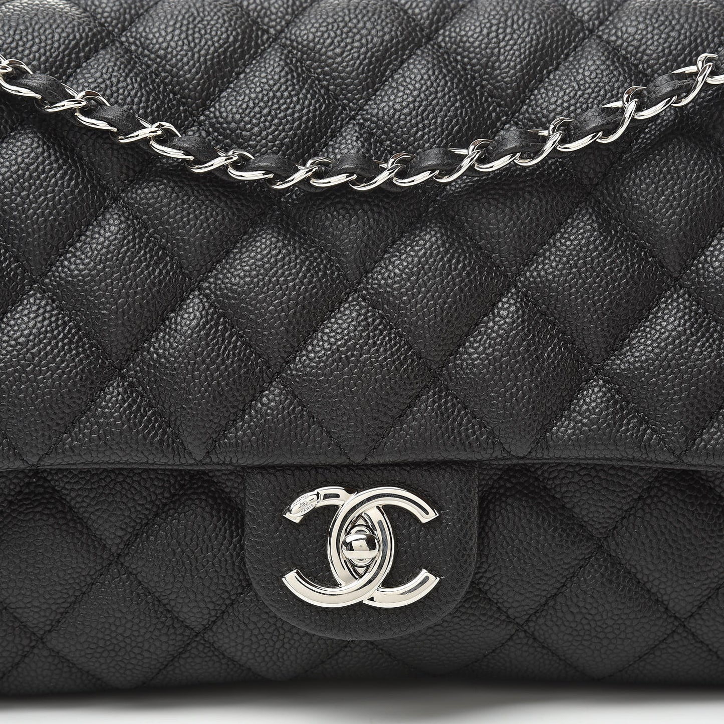 Caviar Quilted Jumbo Easy Flap Black